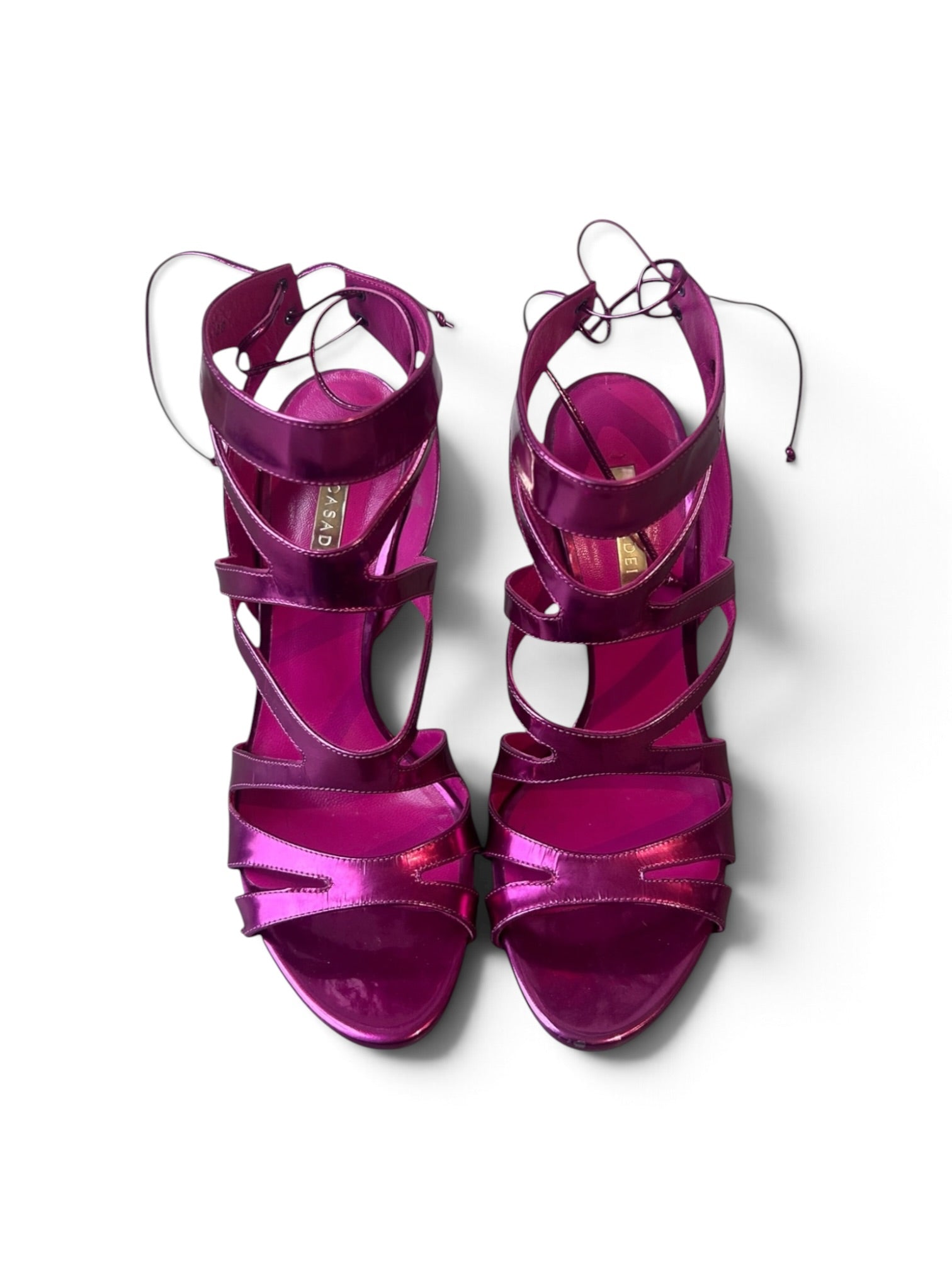 PINK METALLIC CAGE HEELS @SM