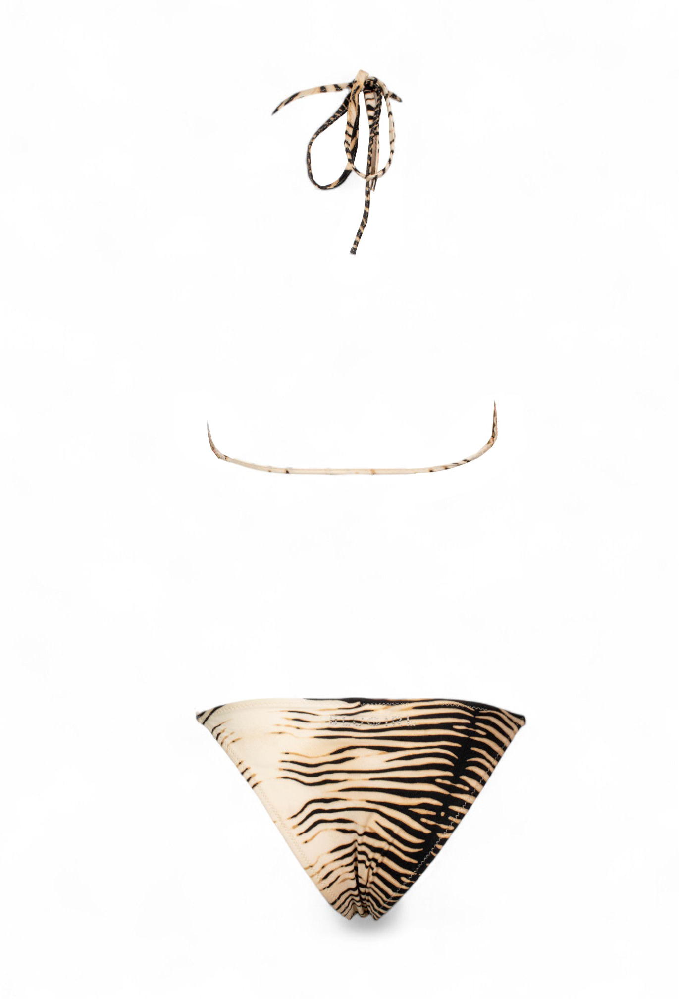 ZEBRA PRINTED 2PC BIKINI & SHORTS SET