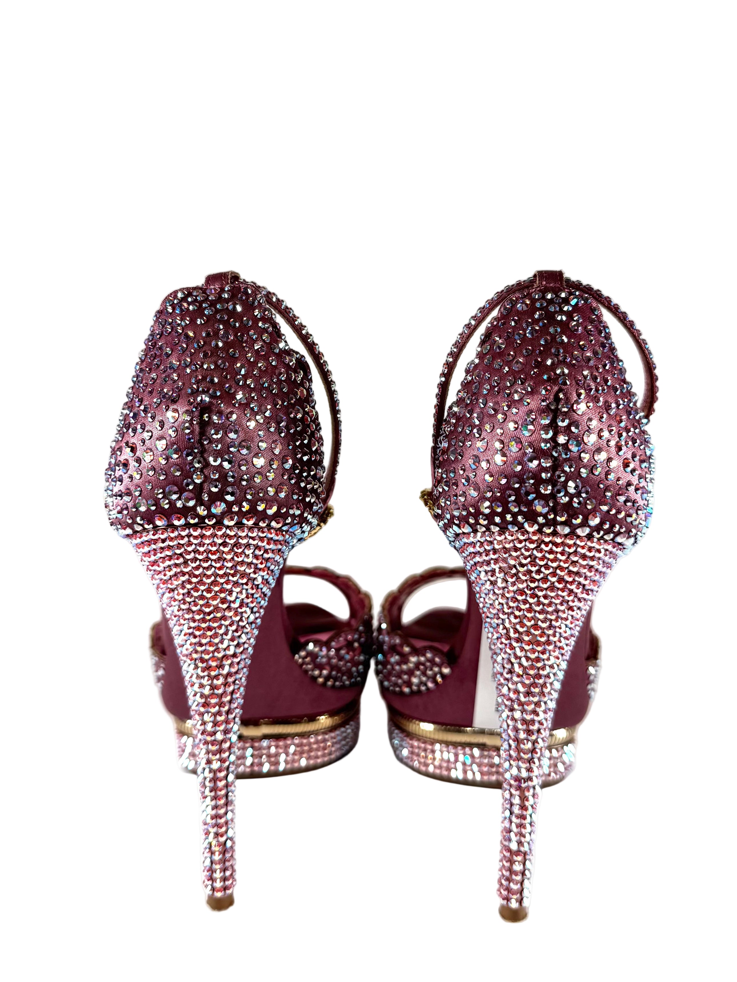 PURPLE RHINESTONE SCALLOPED HEELS @JKOVA
