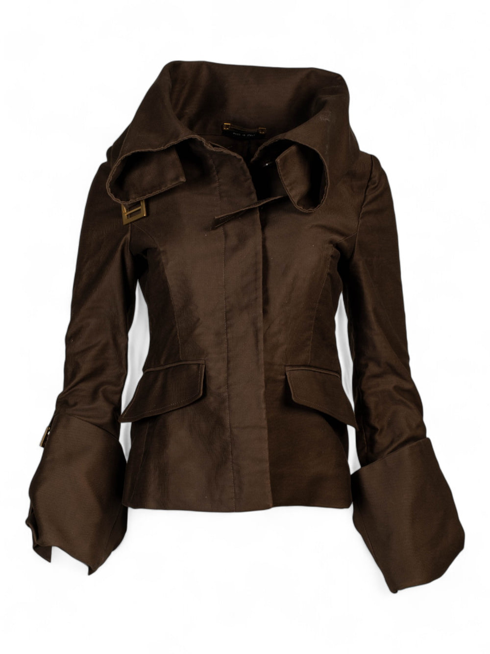 FW03 RUNWAY TAILORED BROWN COLLARED JACKET