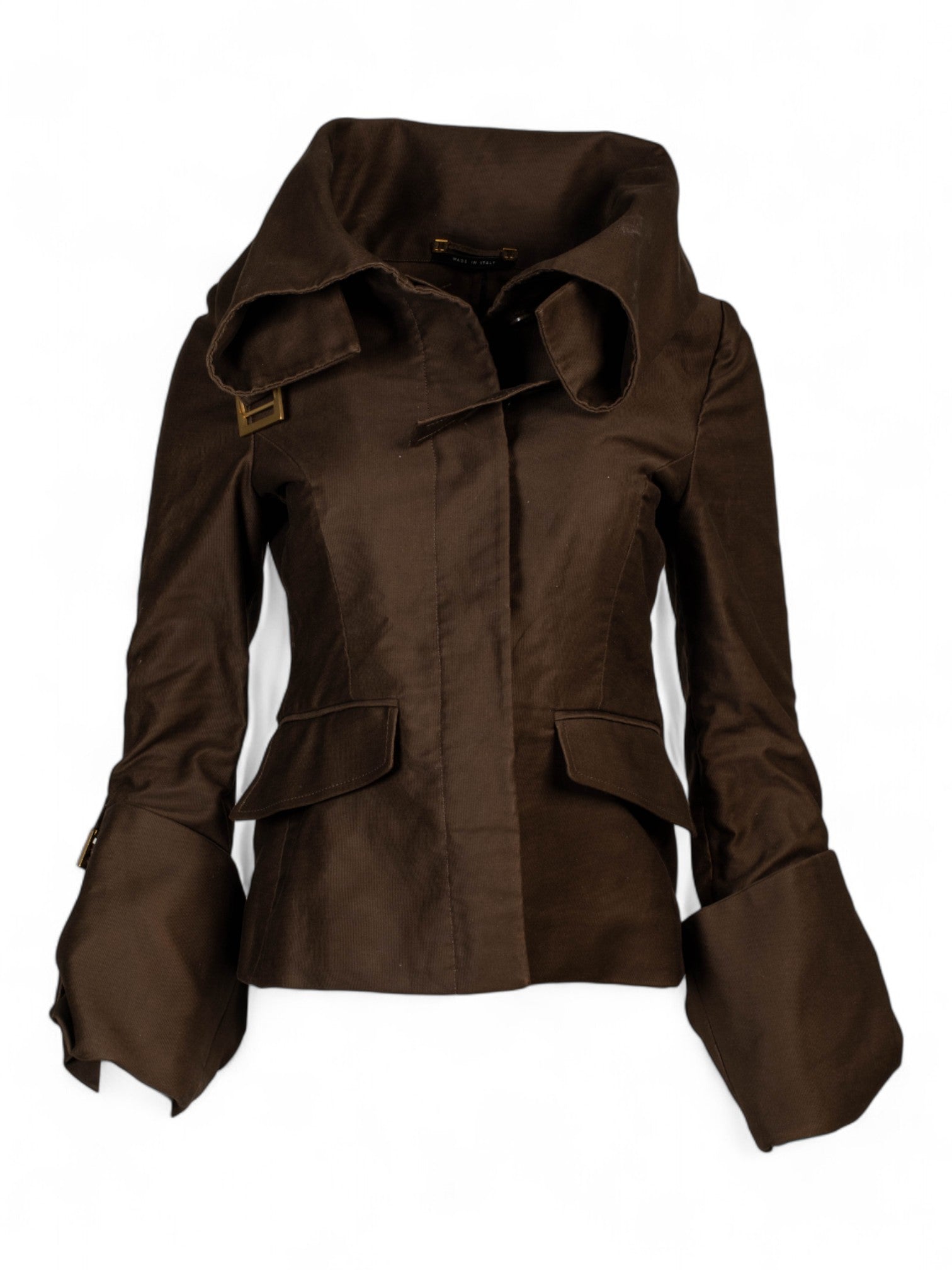 FW03 RUNWAY TAILORED BROWN COLLARED JACKET