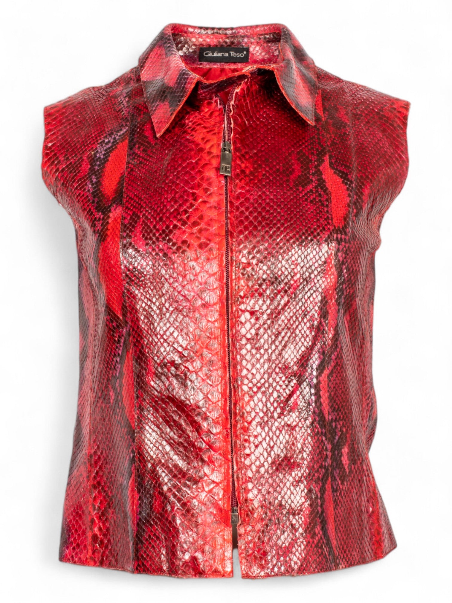 RED SNAKESKIN VEST