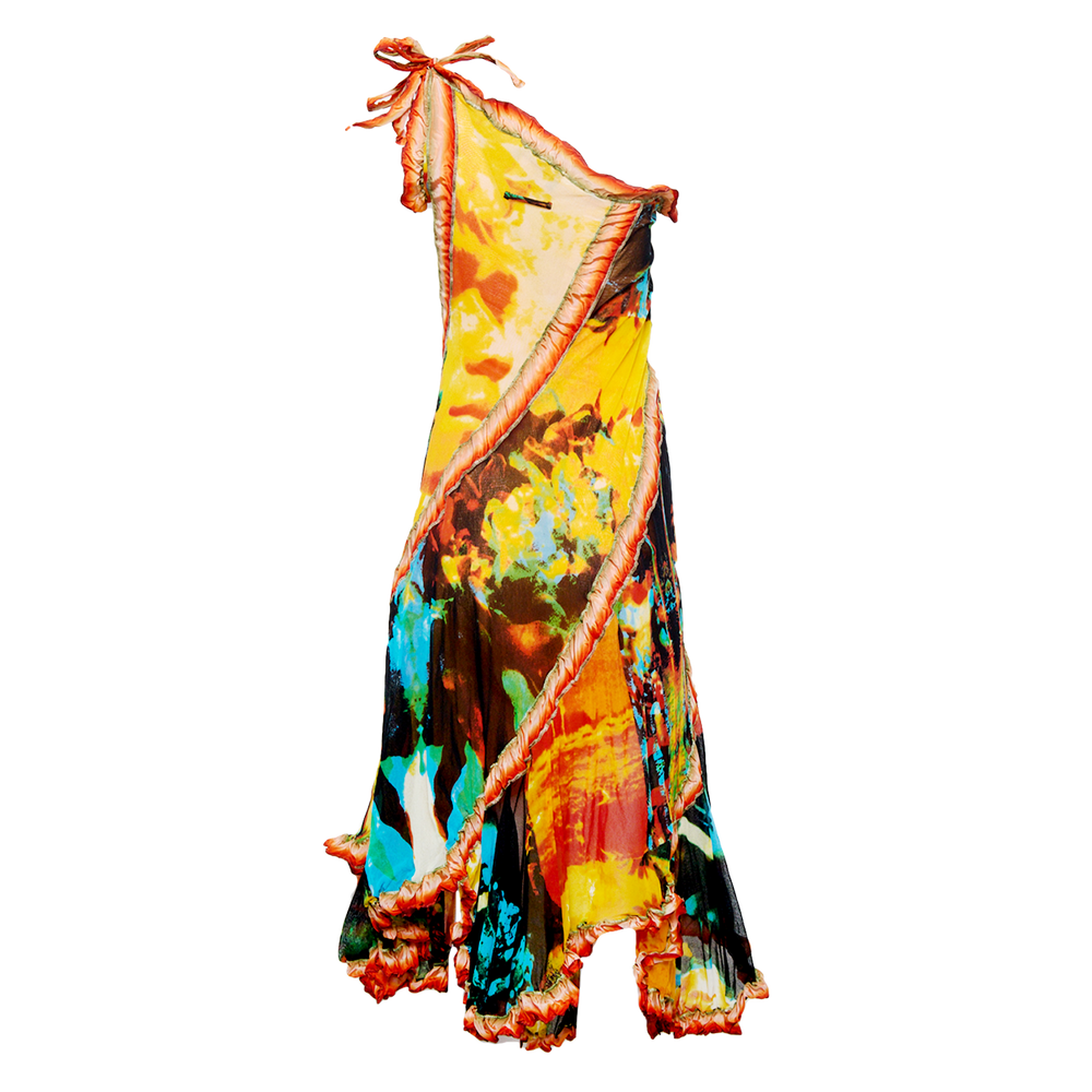 SS00 PSYCHEDELIC PALM PRINTED DRESS