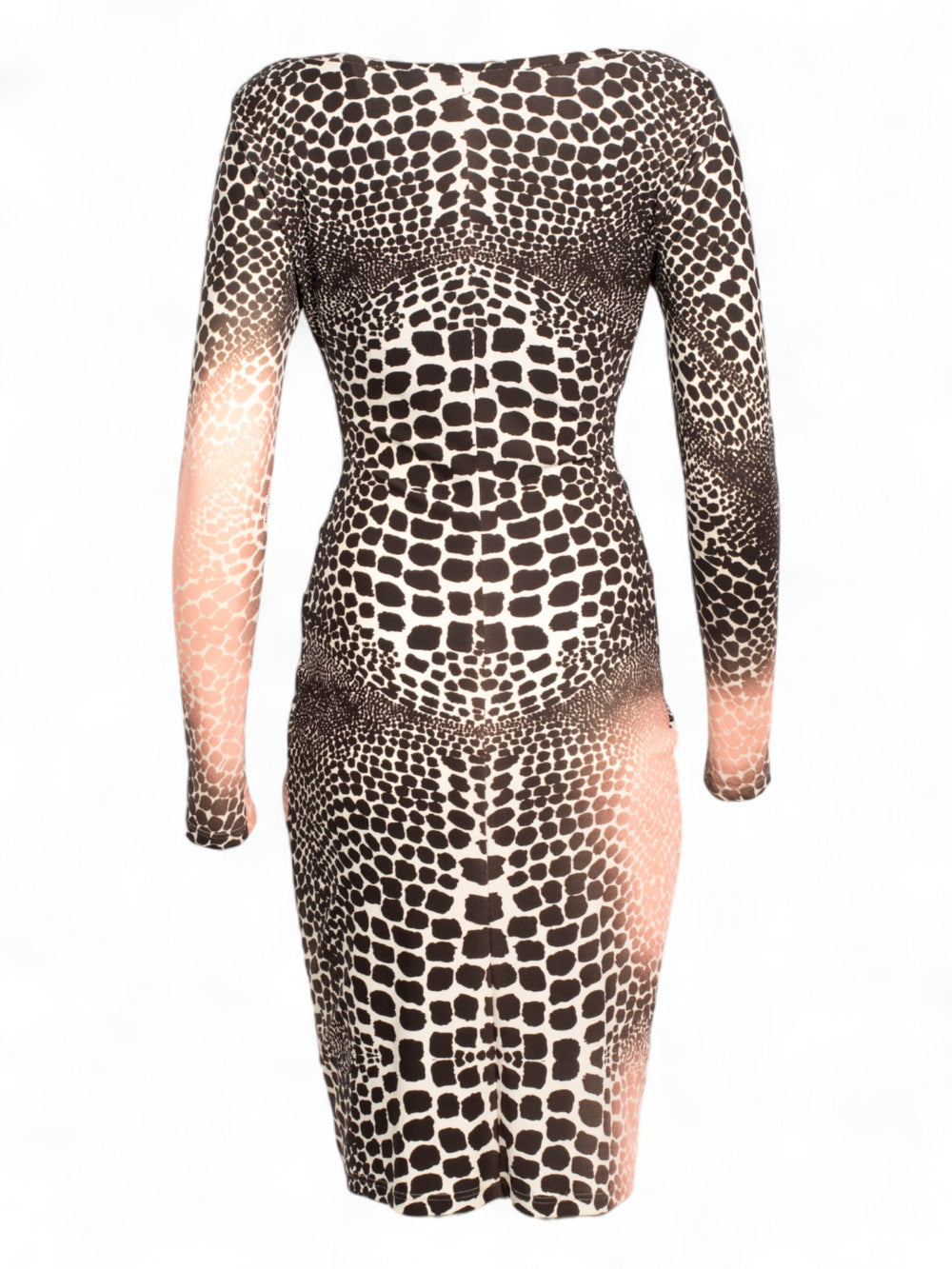 SS2004 PINK/BROWN GIRAFFE PRINT LONGSLEEVE DRESS