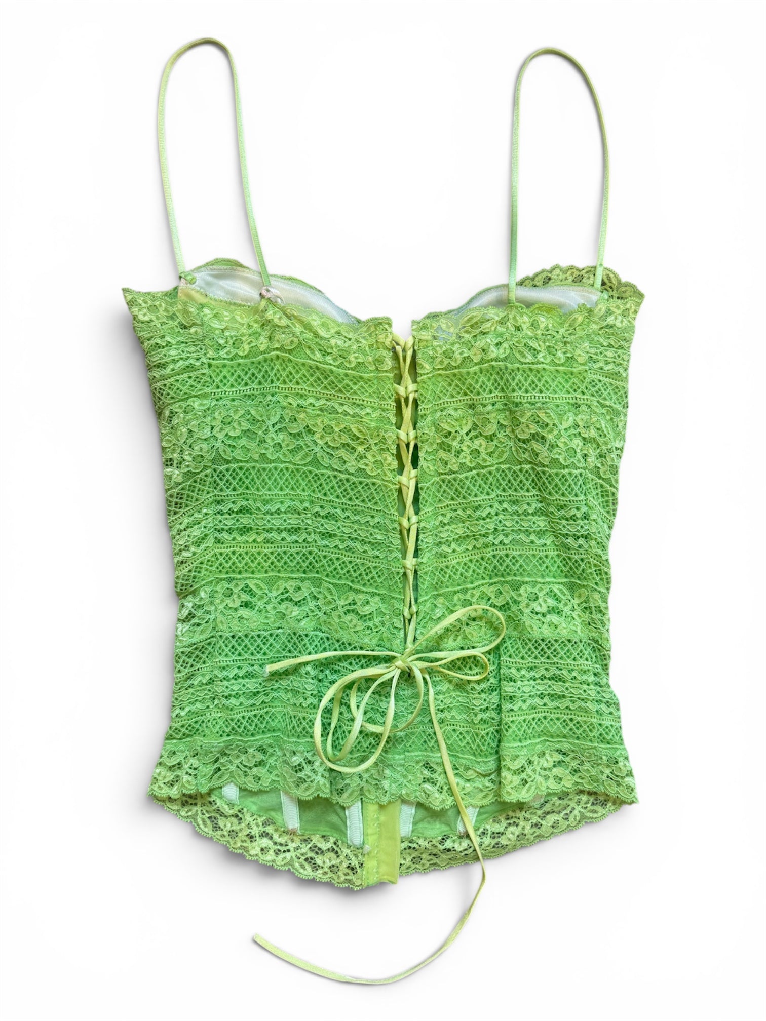 NEON GREEN LACE CORSET TOP (NWT) @IRIK