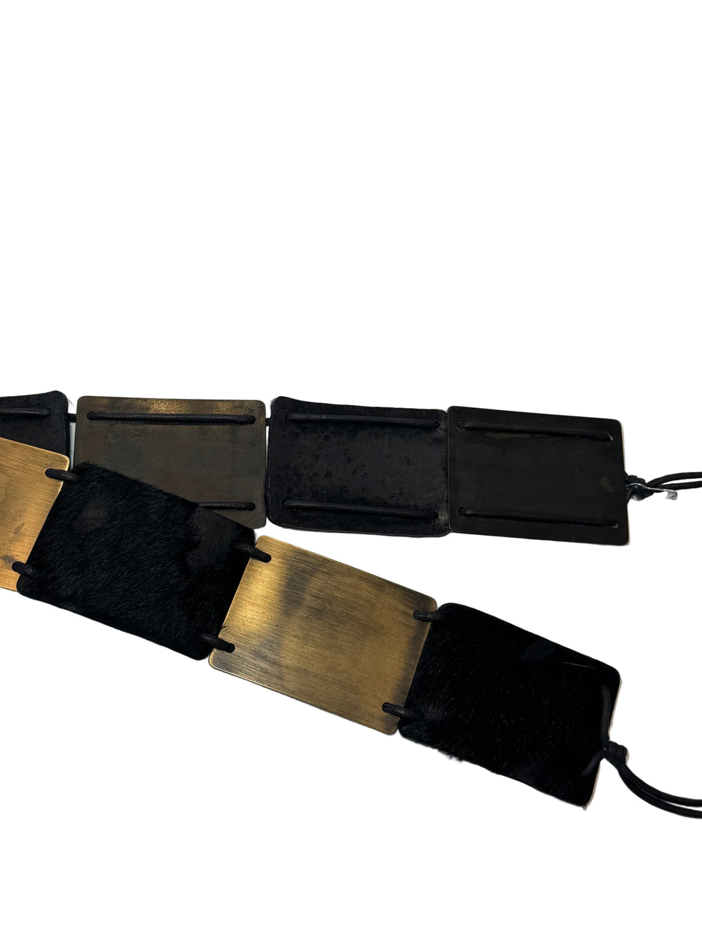 CALF HAIR PLATE BELT