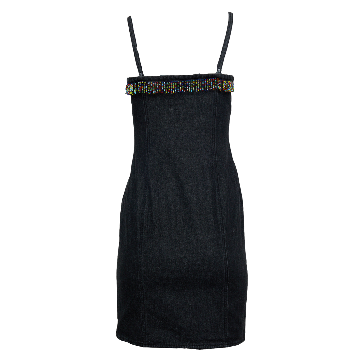 90S DENIM BEADED MINI DRESS