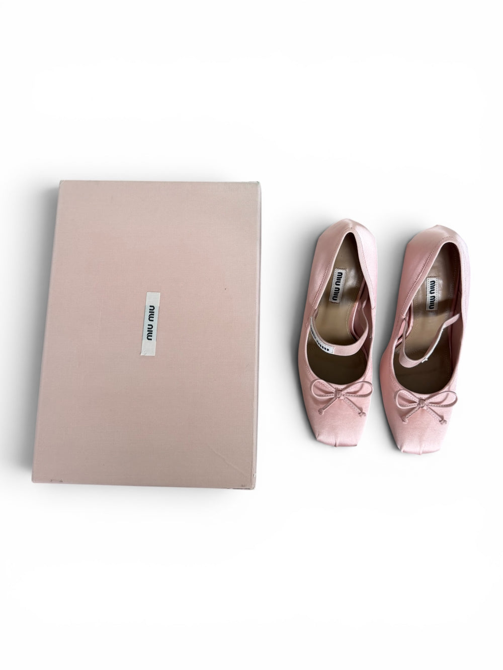 BABY PINK SATIN BALLET HEELS (W BOX)