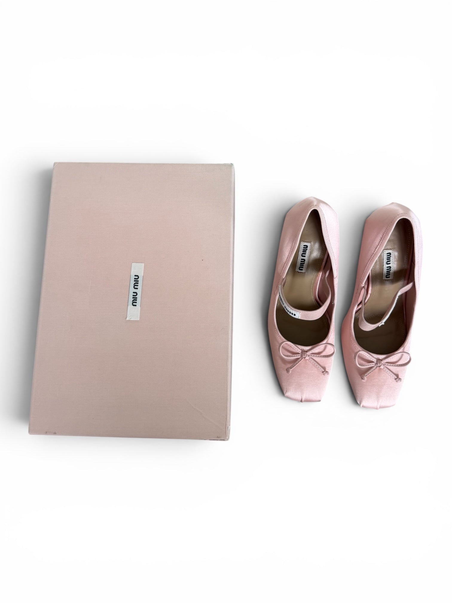 BABY PINK SATIN BALLET HEELS (W BOX)