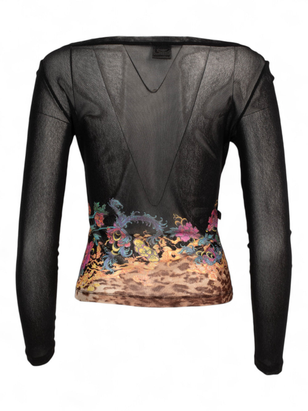 MESH LEOPARD BROCADE BLACK LONG SLEEVE