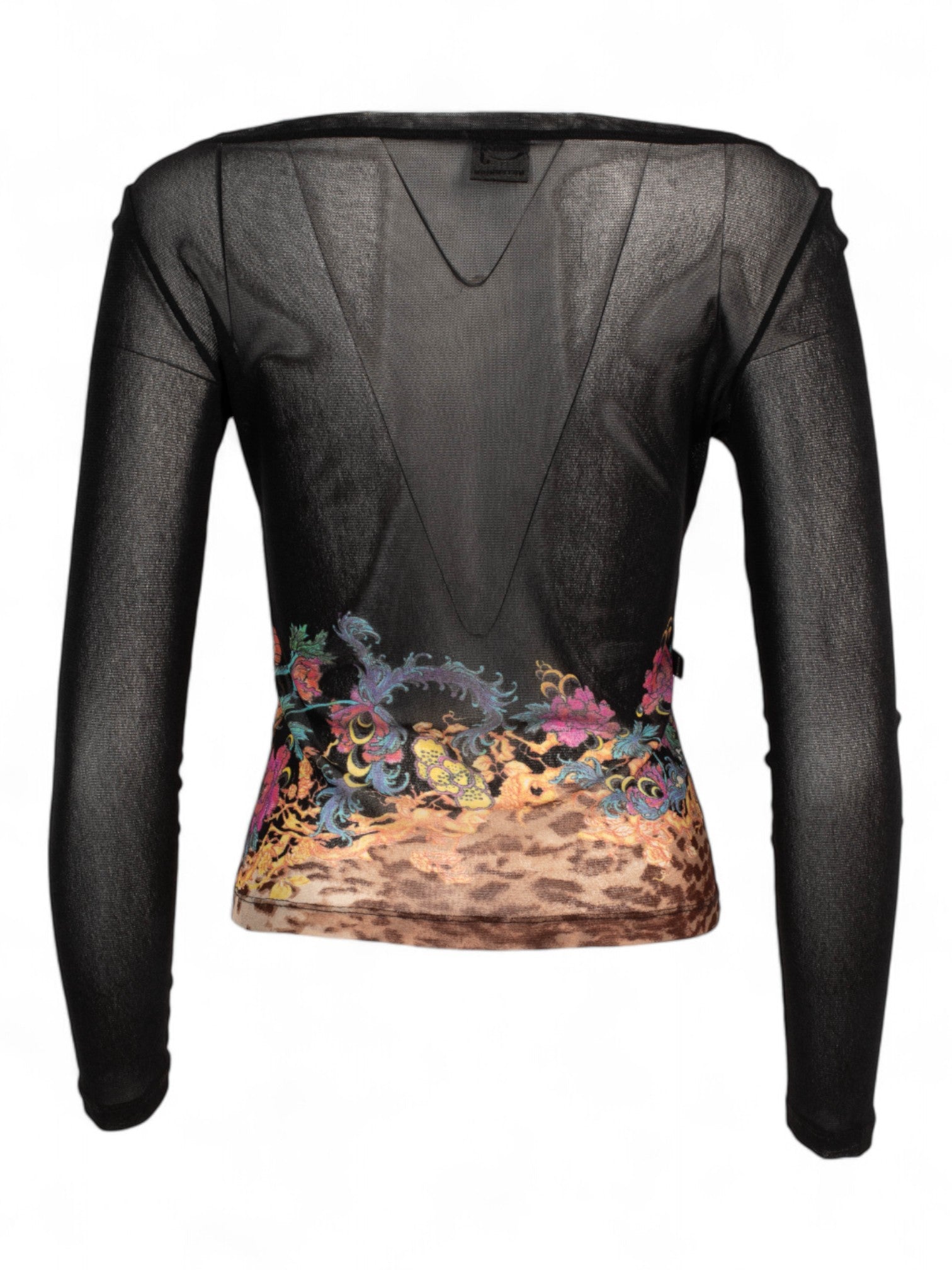 MESH LEOPARD BROCADE BLACK LONG SLEEVE