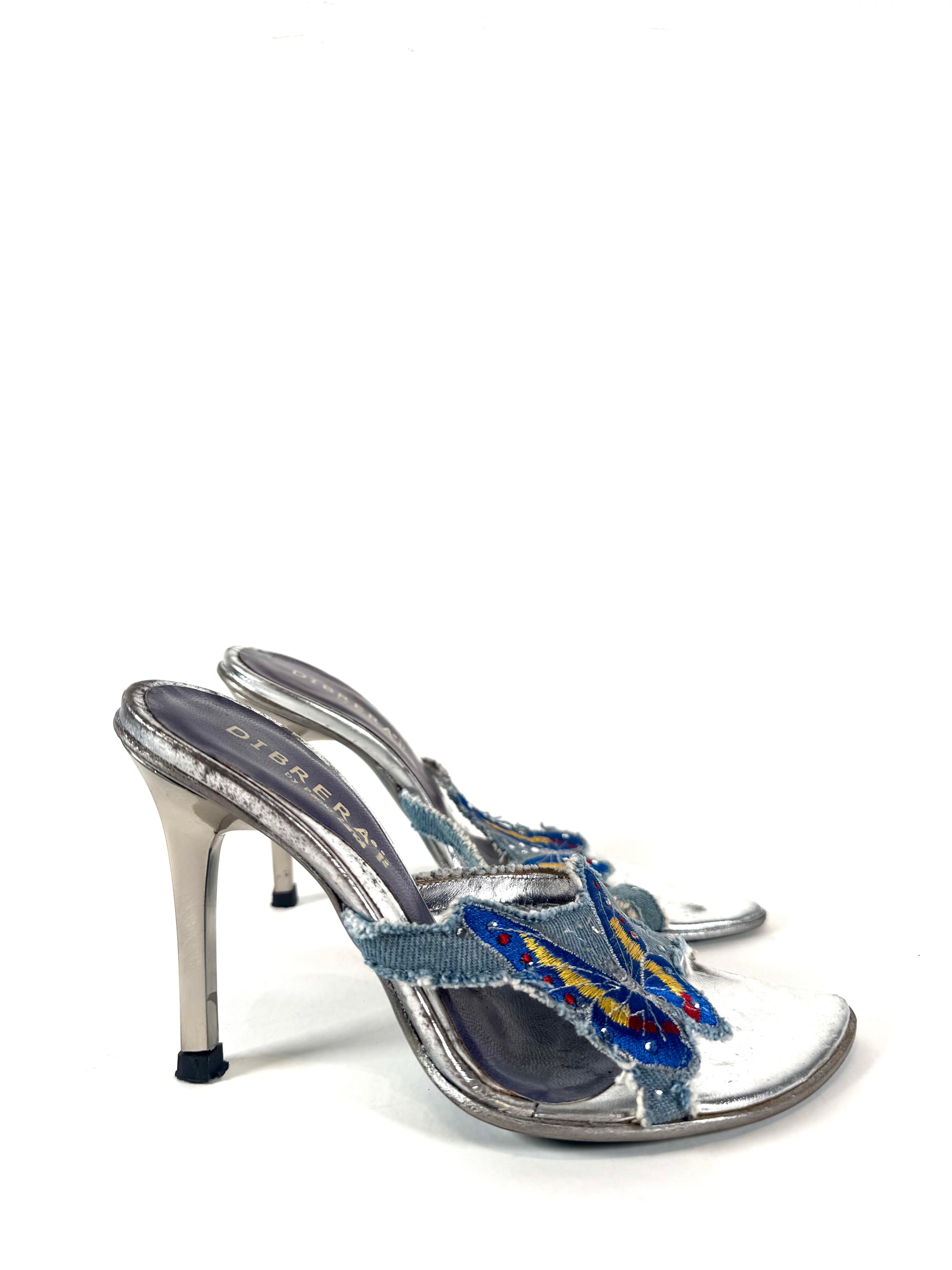DIBRERA DENIM BUTTERFLY HEELS