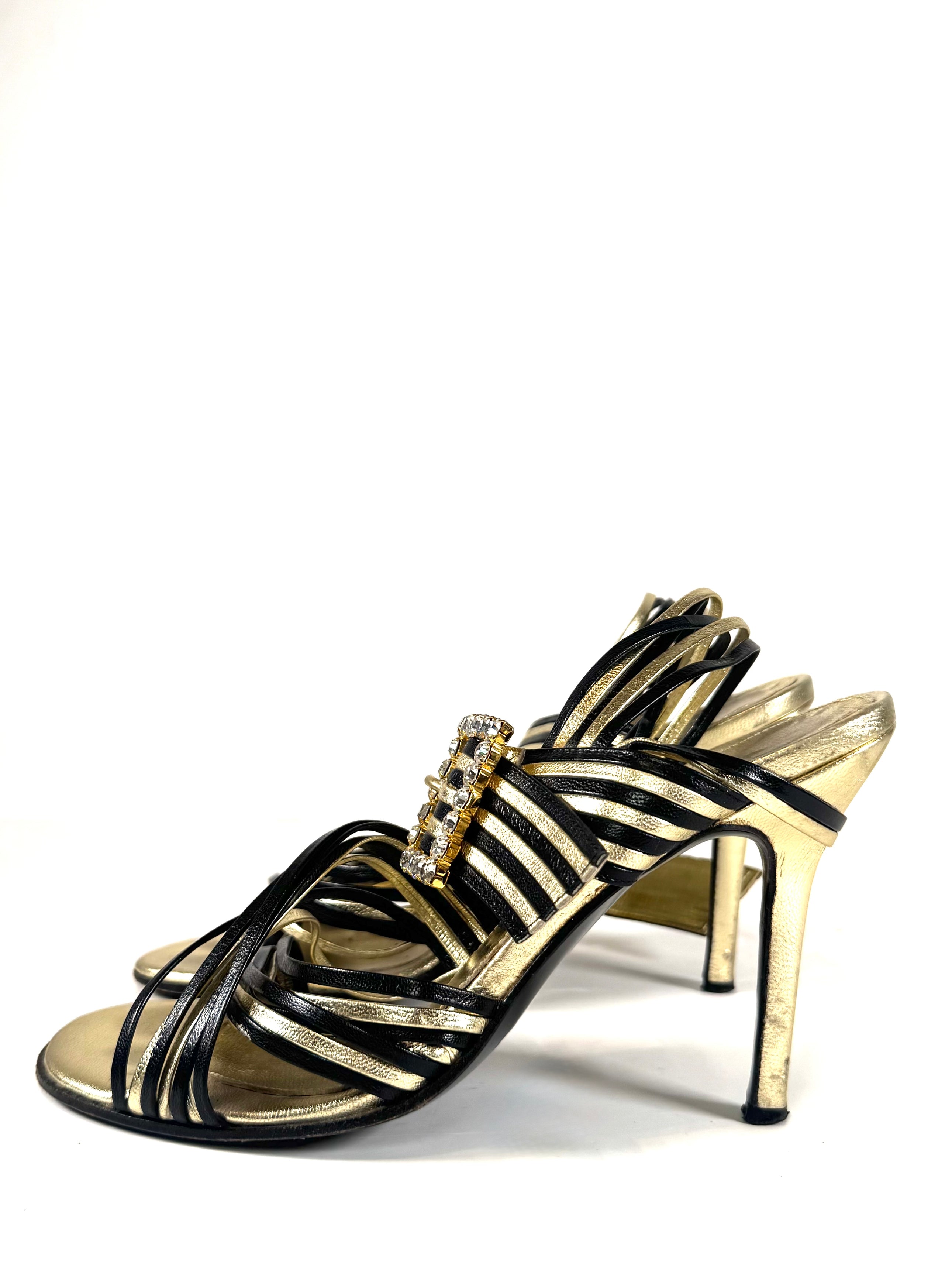 2001 LEATHER STRAP & BUCKLE HEELS