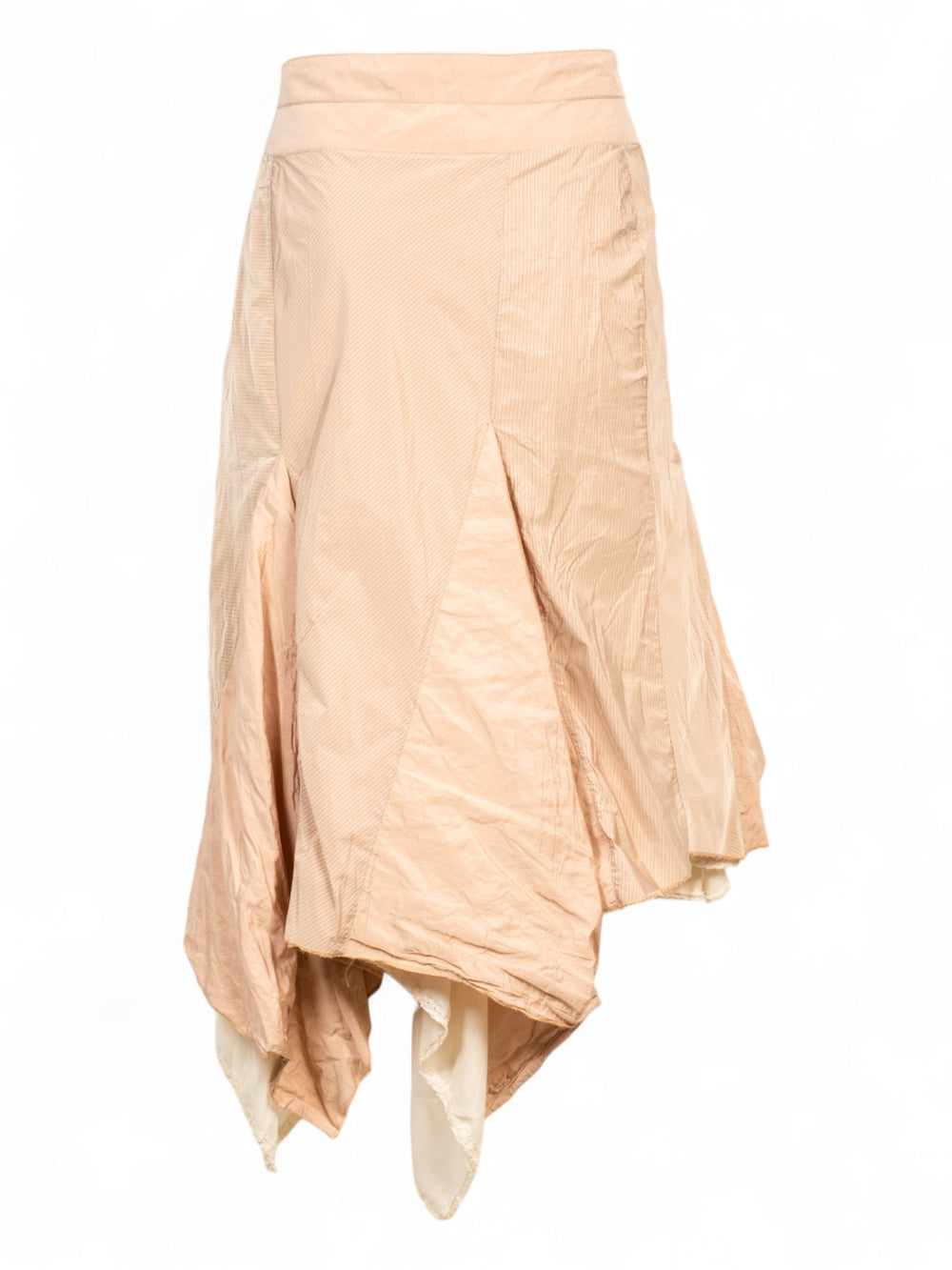 90S FRENCH BEIGE STRIPED MIDI SKIRT