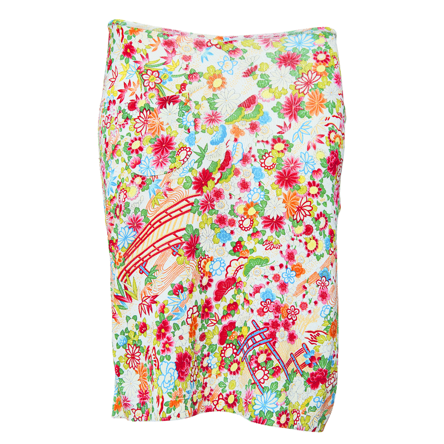 SS 2002 MIDI FLORAL MULTICOLOR SKIRT