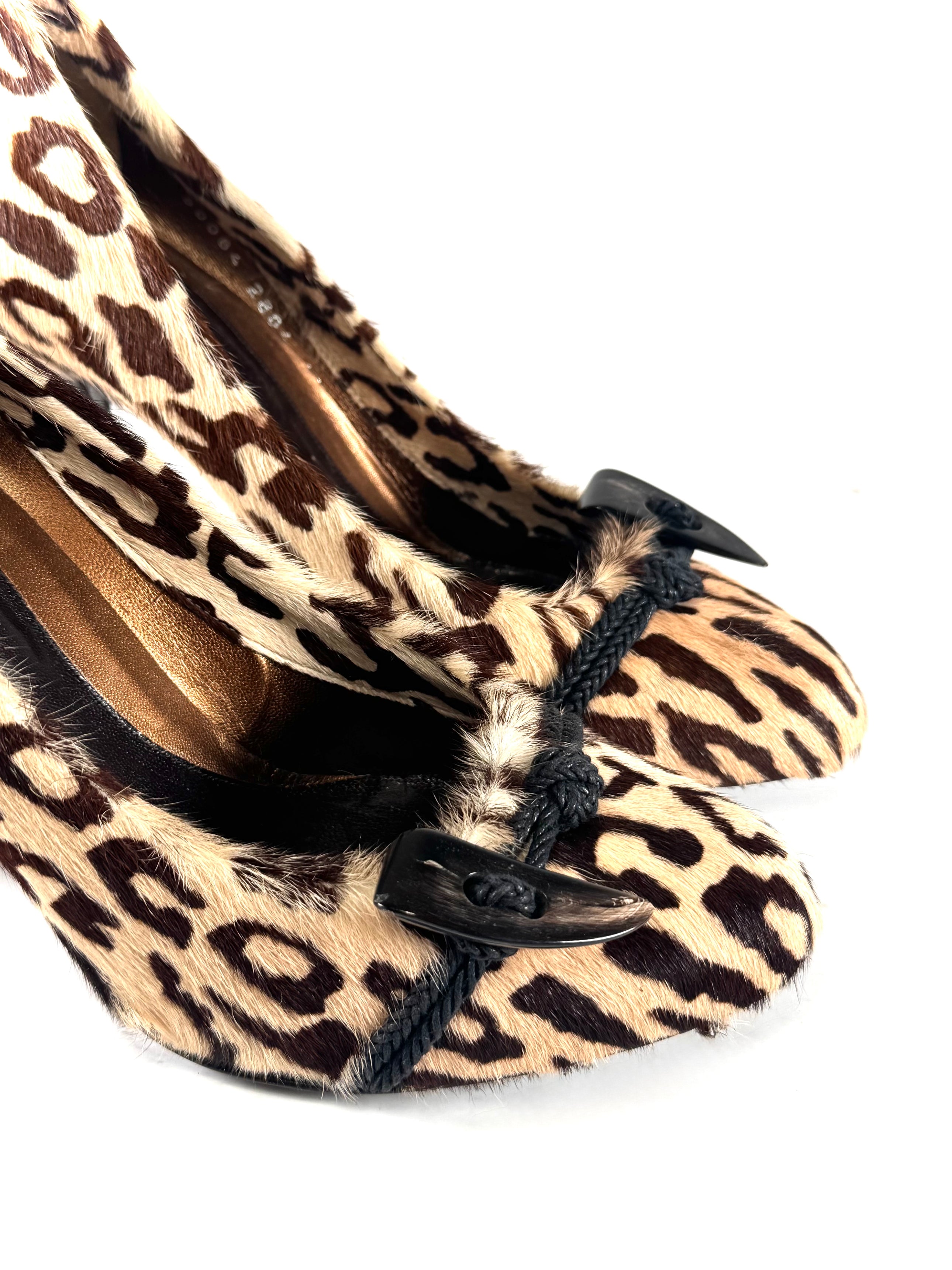 SABER TOOTH CALF HAIR CHEETAH PRINT PUMPS