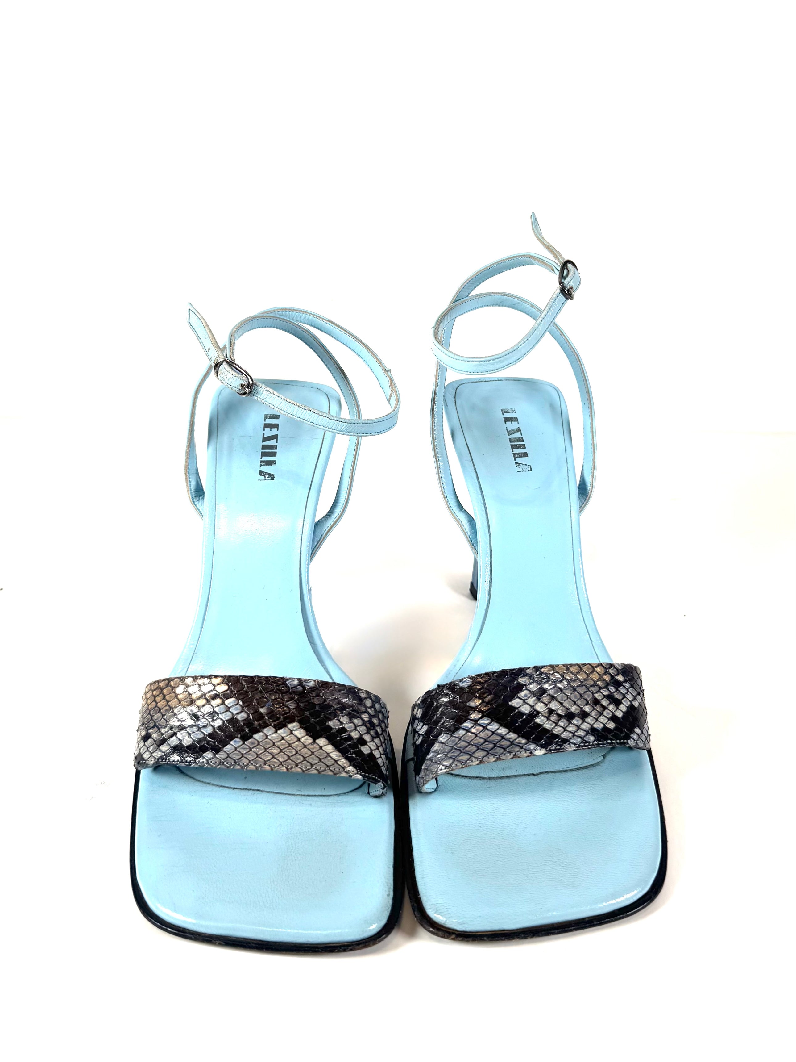 90S SNAKESKIN SANDAL HEELS (MADE IN ITALY)