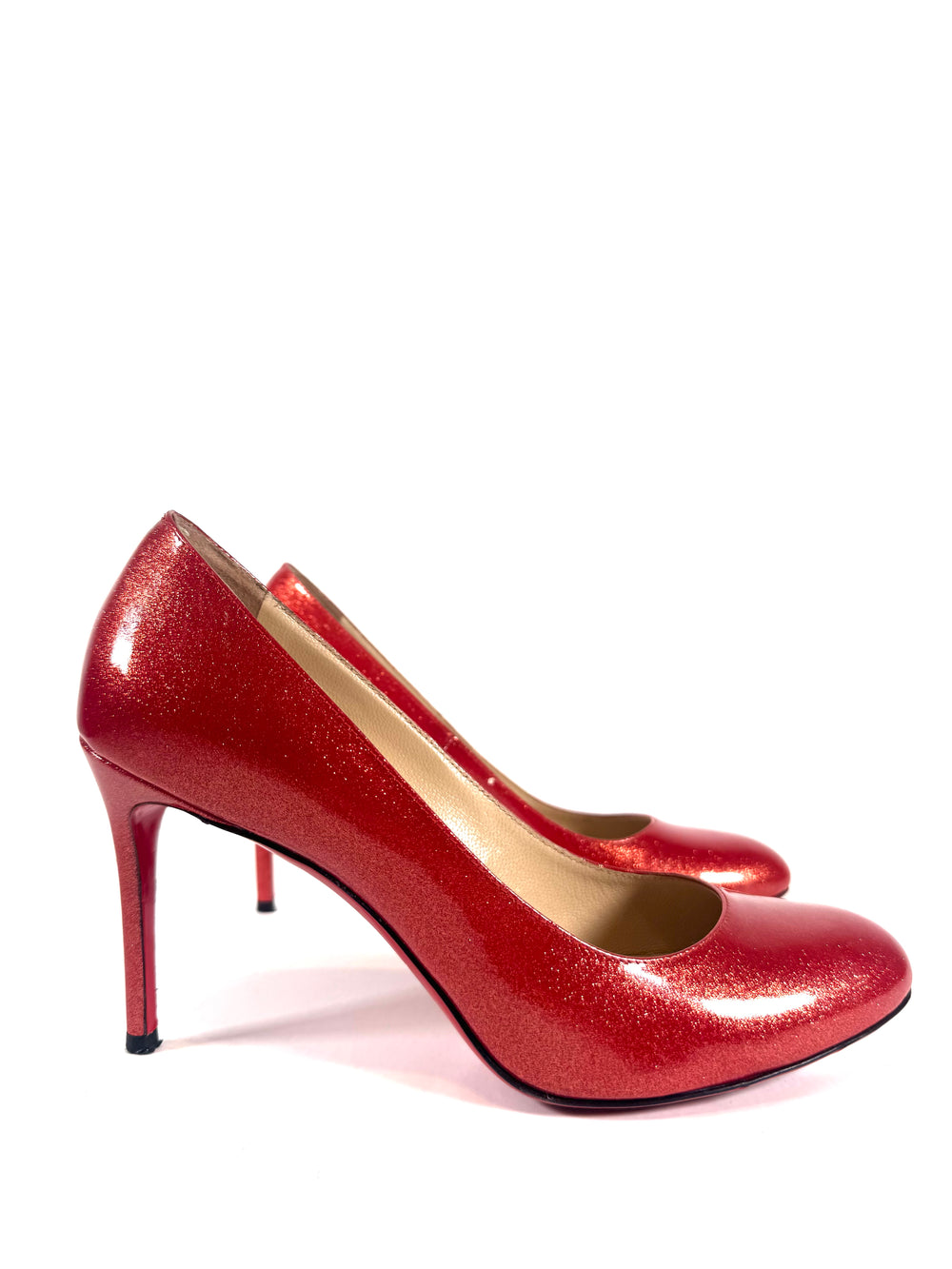 RED SPARKLY PATENT LEATHER PUMPS @JKOVA