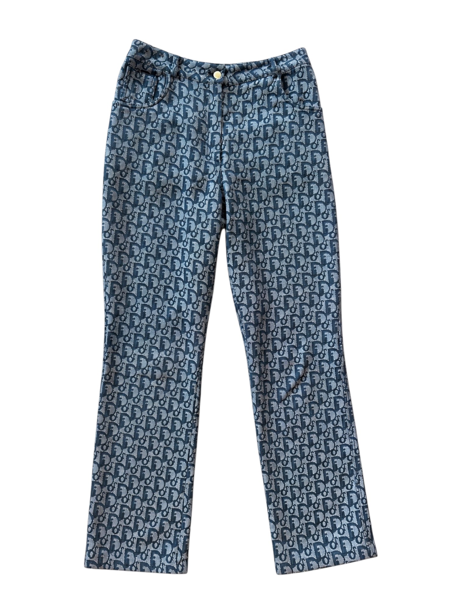 FW00 RARE MONOGRAM NAVY TROTTER JEANS @FAR