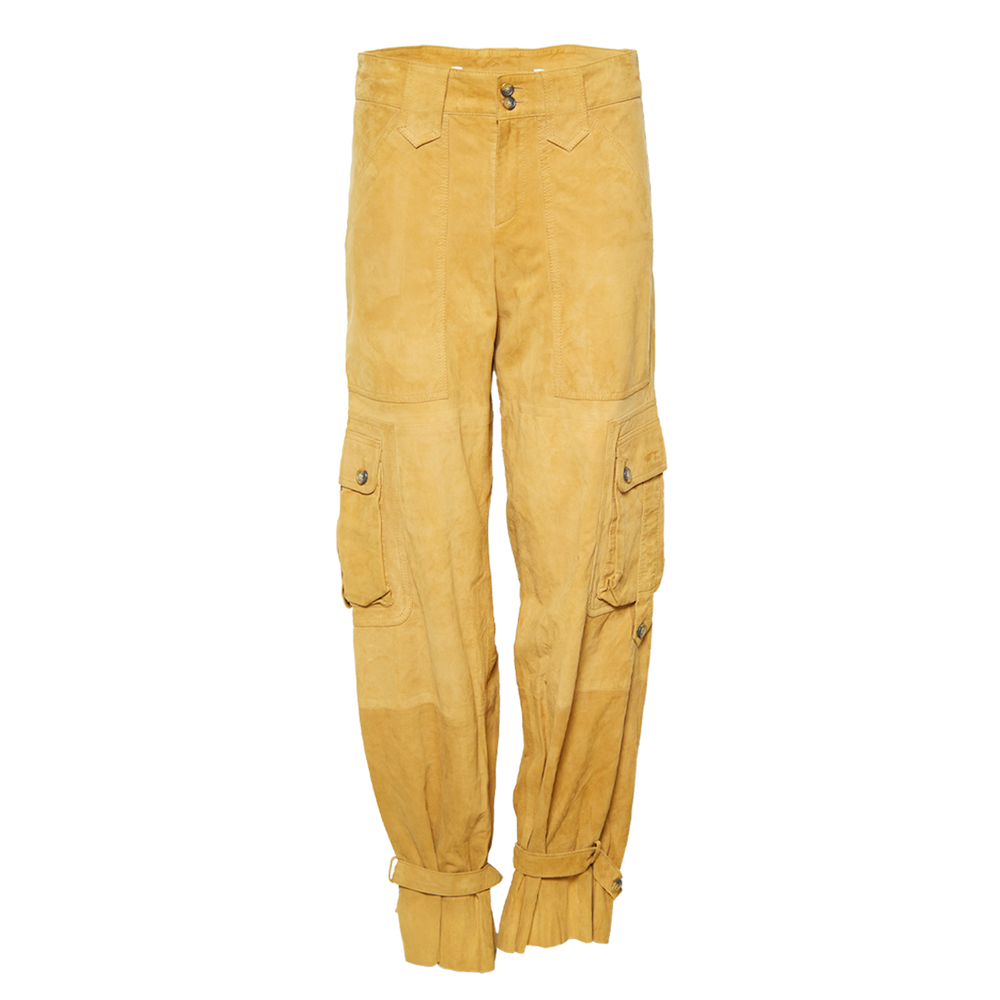 SUEDE TAN CARGO PANTS