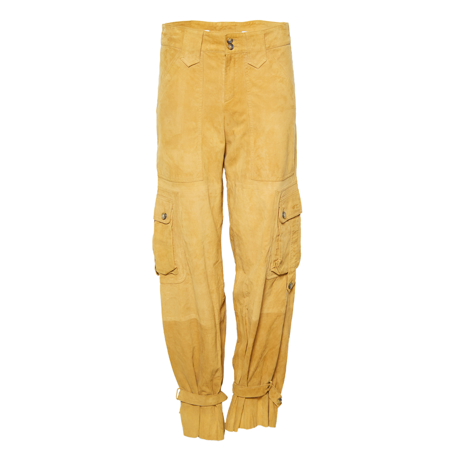 SUEDE TAN CARGO PANTS