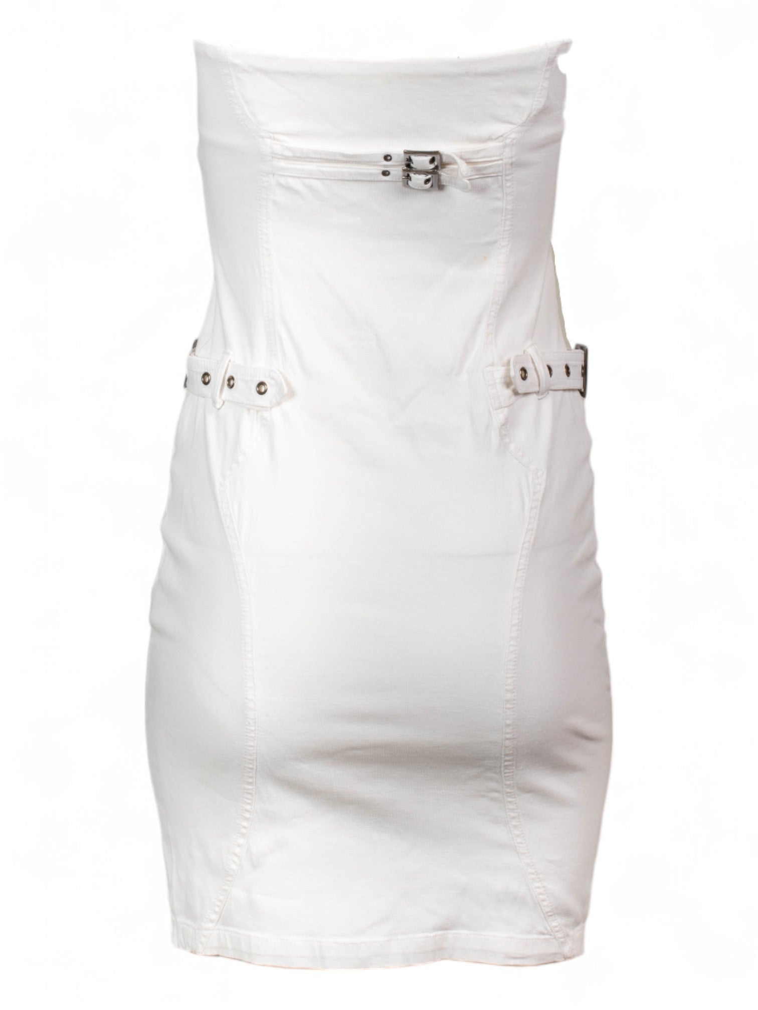 WHITE BONDAGE MIDI DRESS