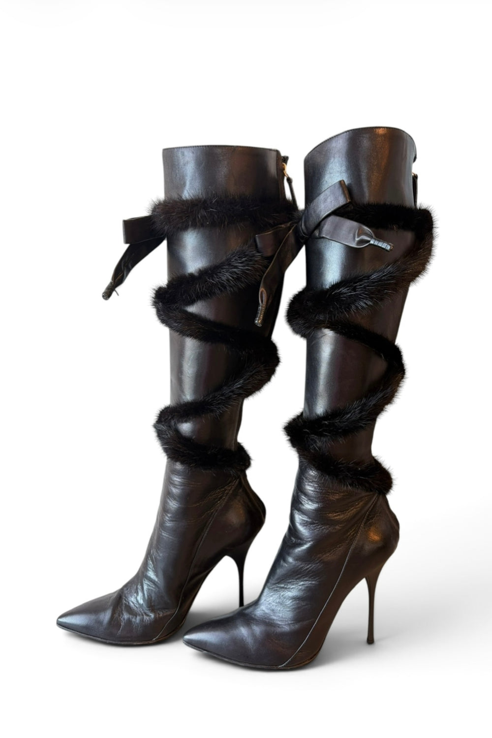 LEATHER & MINK BOOTS @IRIK