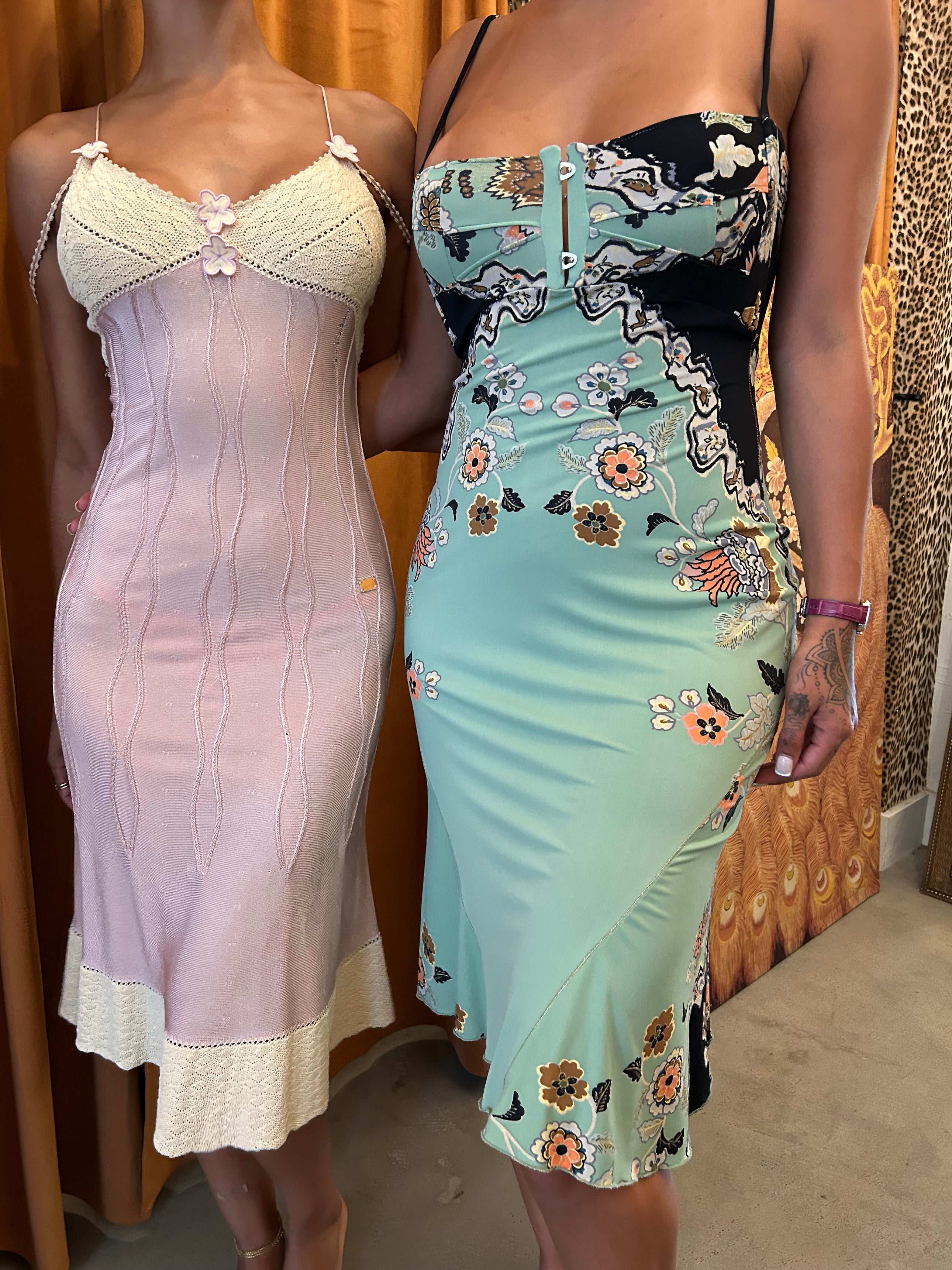 SS03 CHINOISERIE GREEN CORSET DRESS