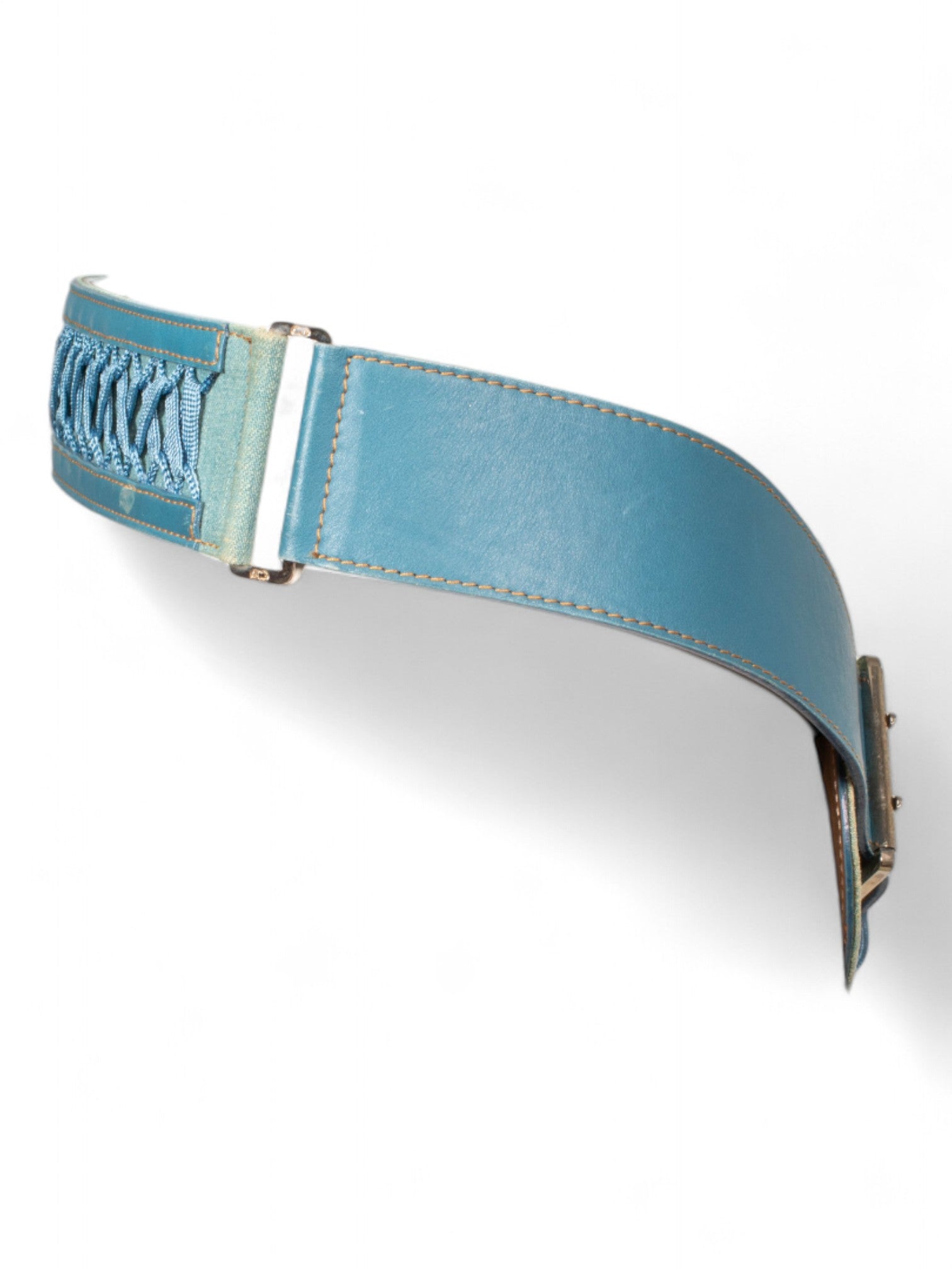 2002 RUNWAY BLUE DENIM "ADMIT IT" LACE UP BELT