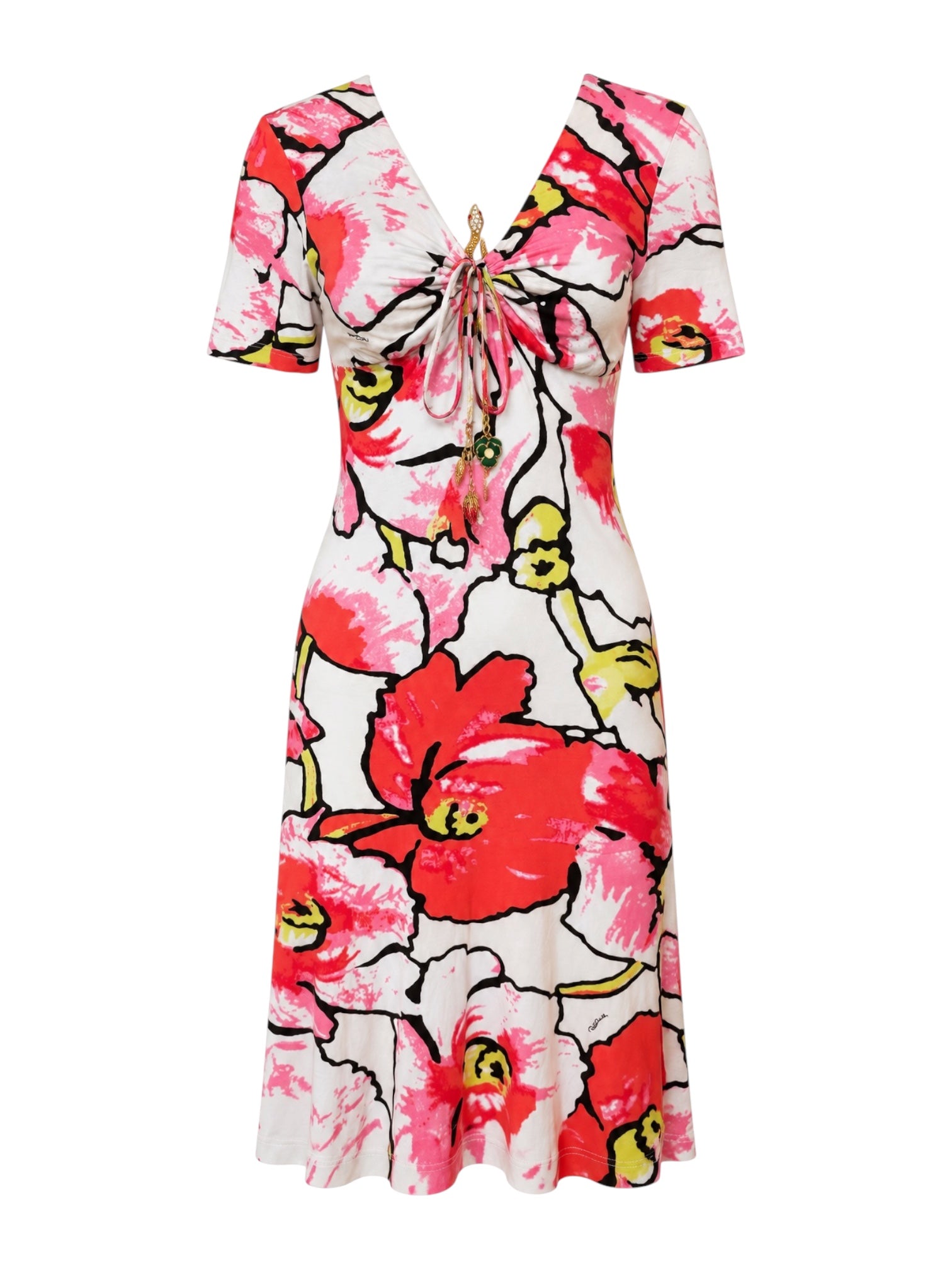 2005 PINK & RED FLORAL DRESS W/ CHARMS @AFENI