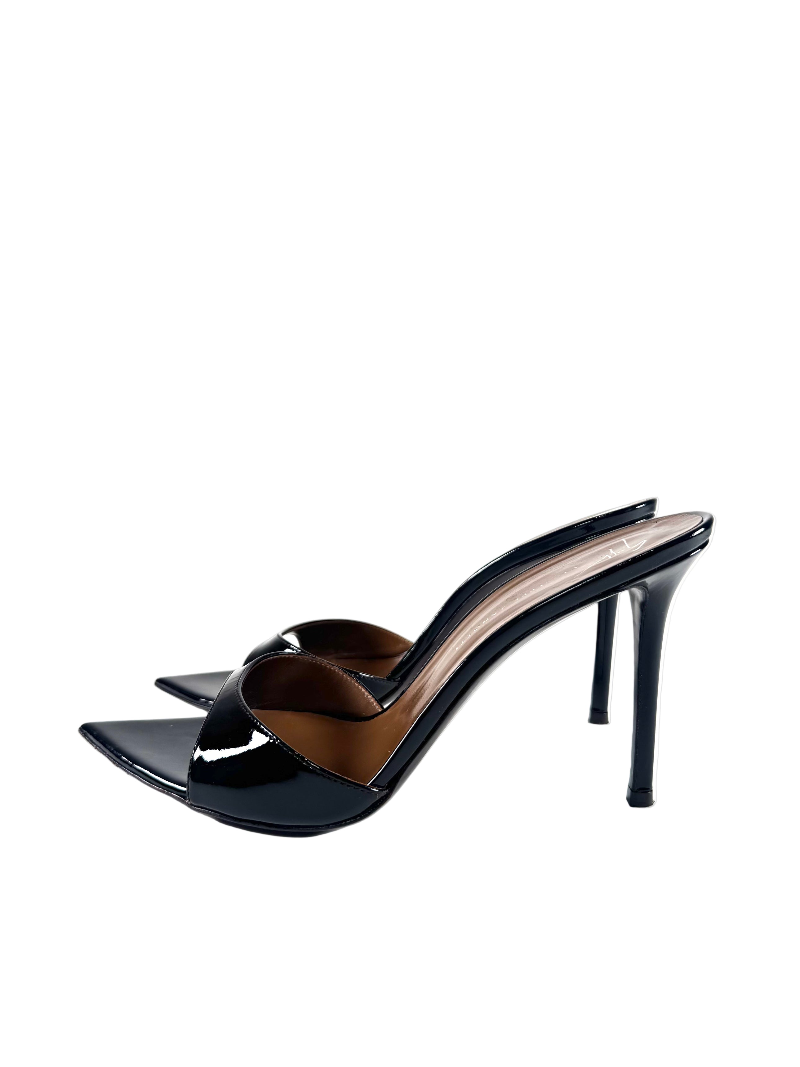 BLACK POINTED TOE SANDAL MULES (NWB)