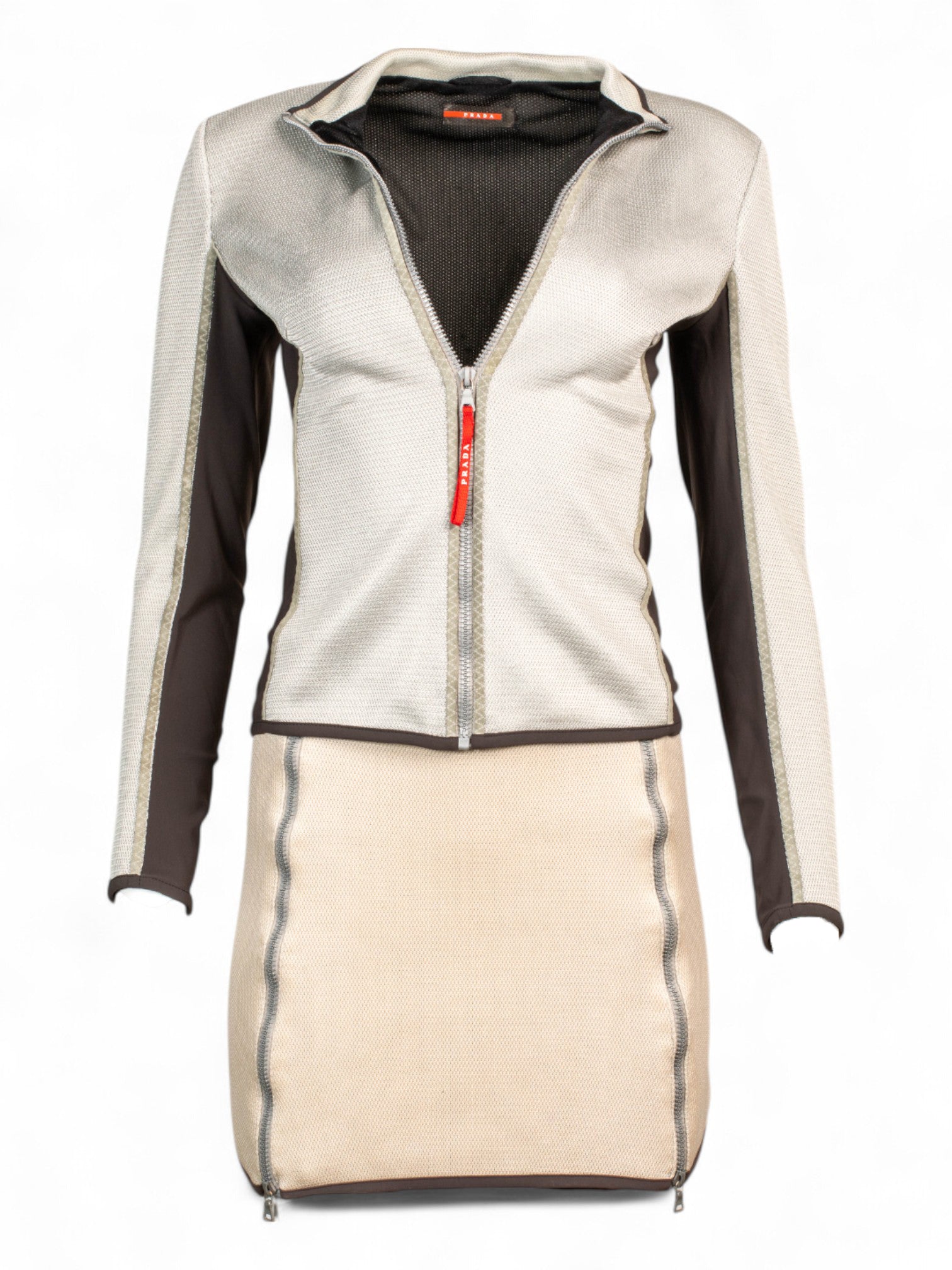 SS00 NYLON ZIPPER MINI SKIRT