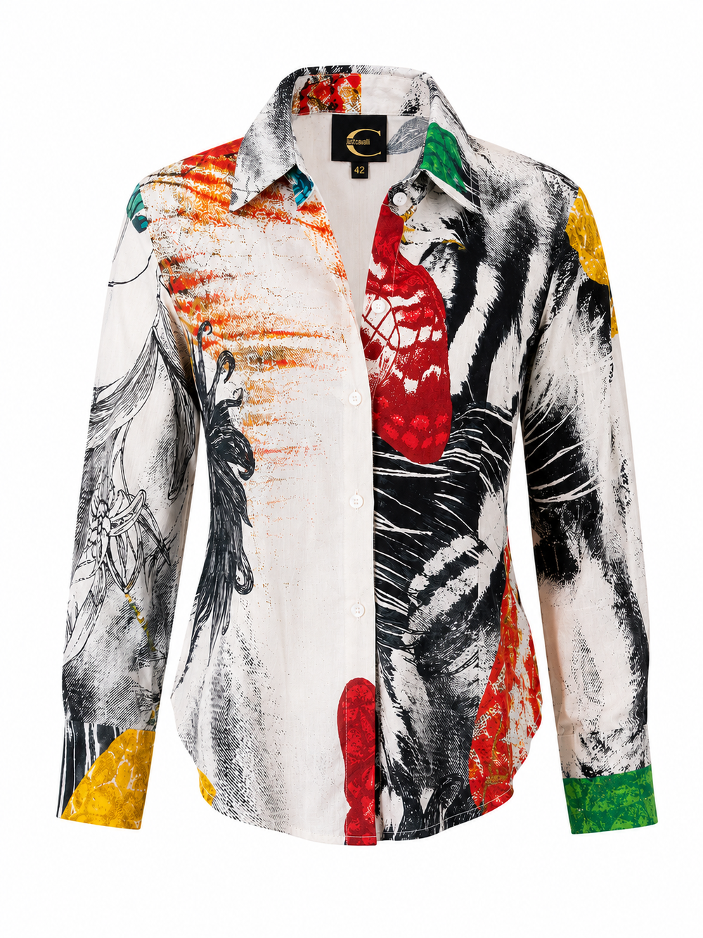 BUTTERFLY PRINTED COTTON BUTTON DOWN TOP