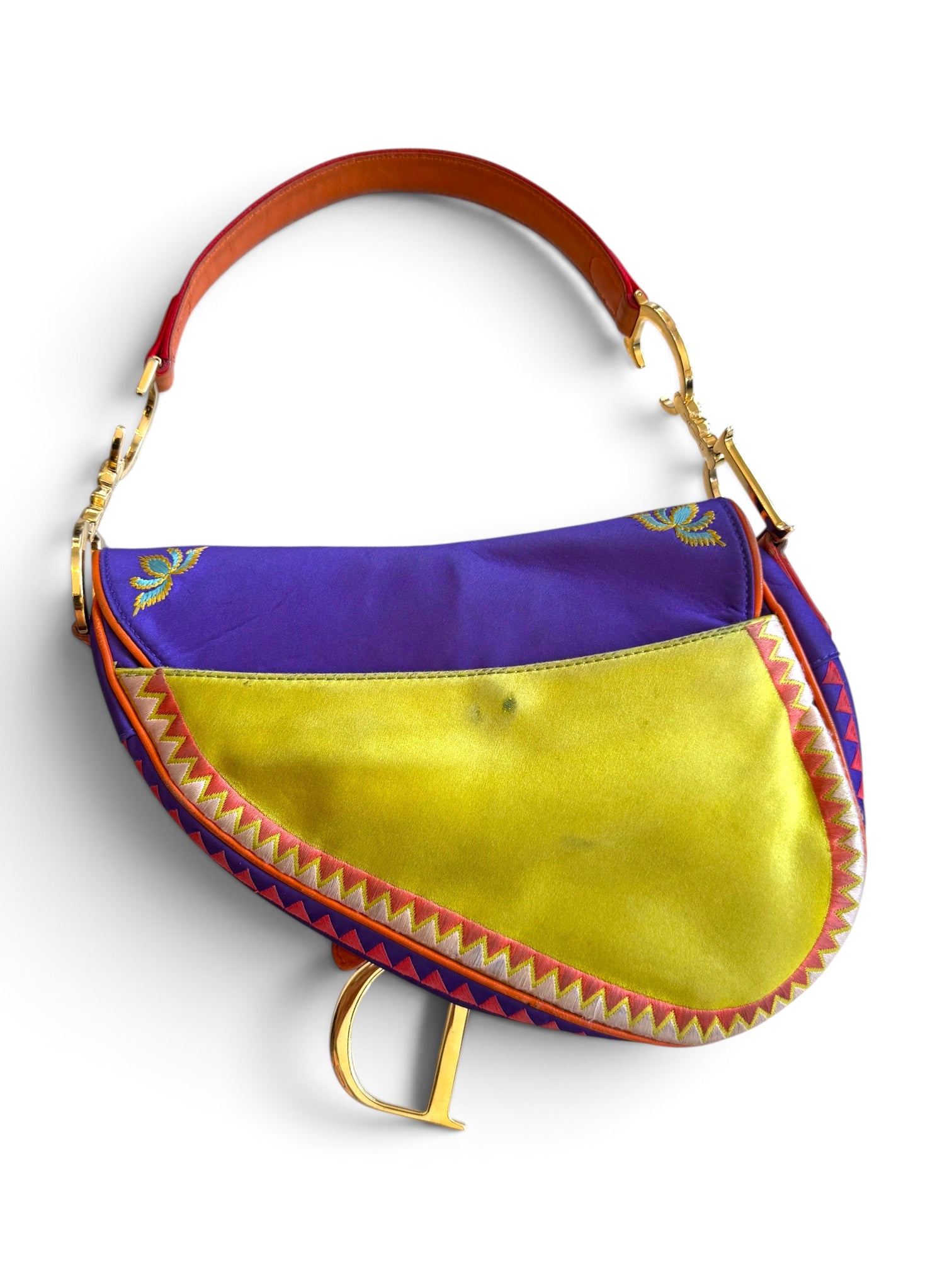 2002 SHANGHAI SILK EMBROIDERED MULTI COLOR SADDLE BAG