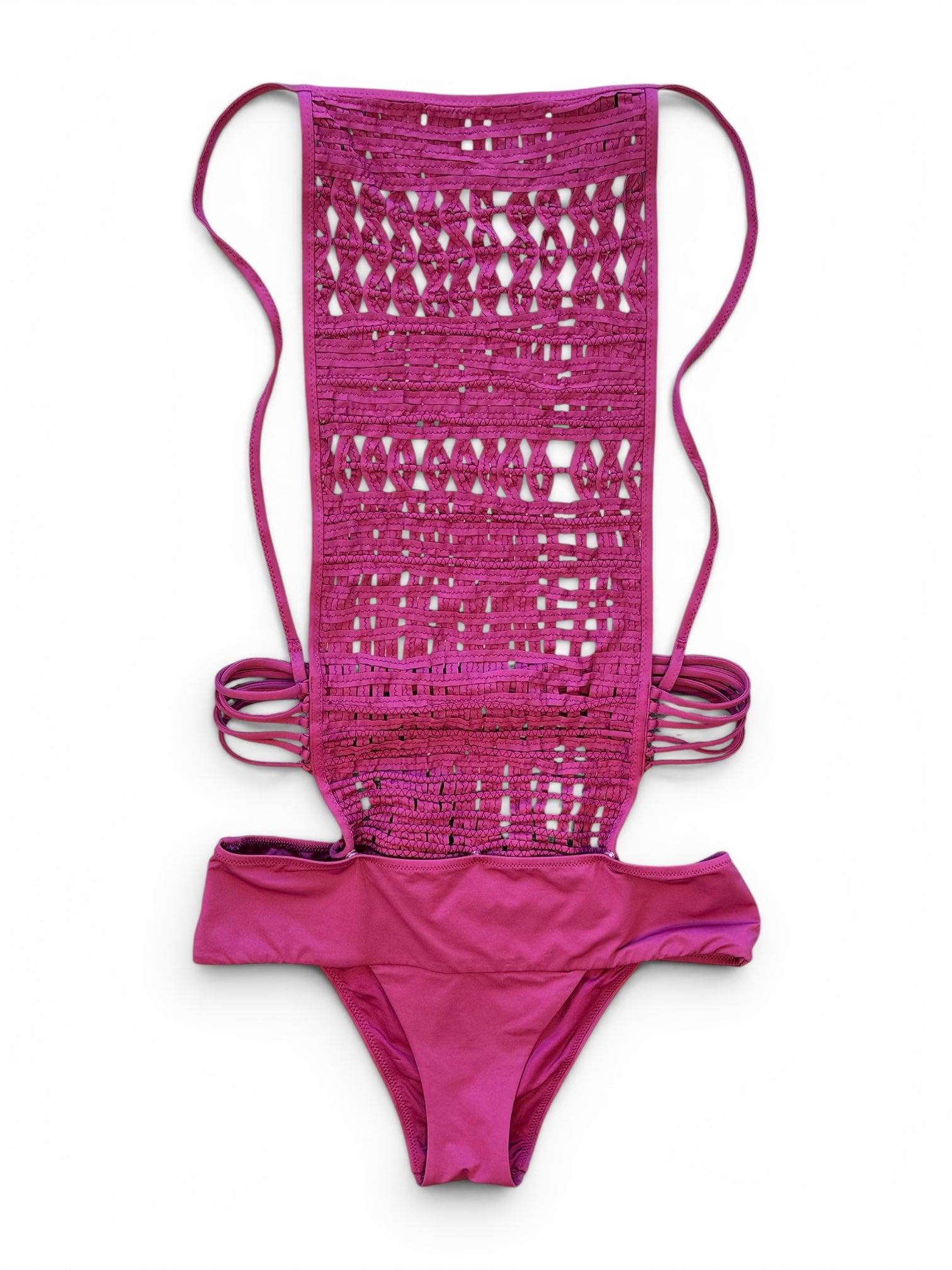 MAUVE CROCHET STRETCH ONE PIECE SWIMSUIT