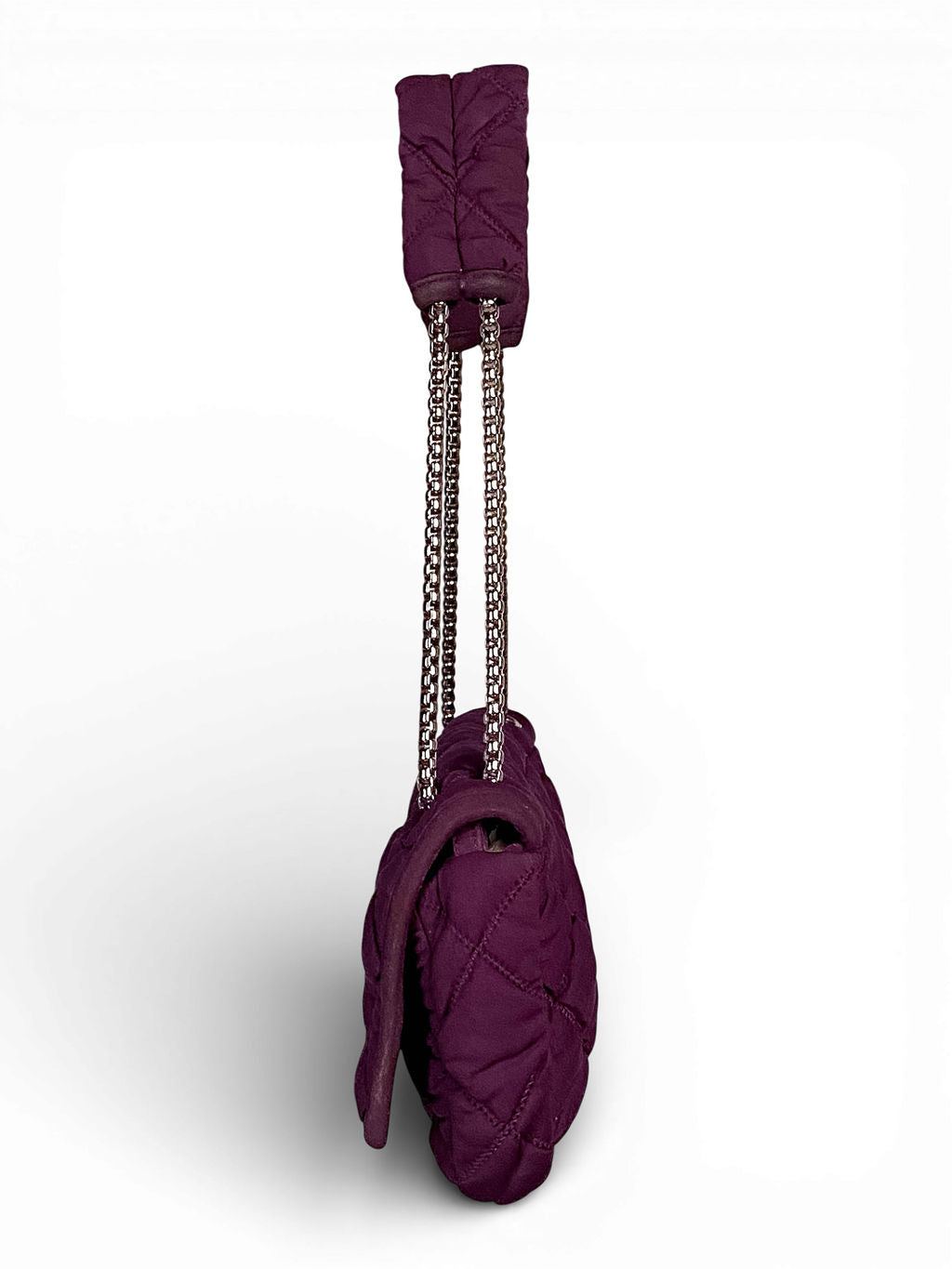 PURPLE QUILTED BUBBLE SHOULDER BAG (AS IS) @HANA