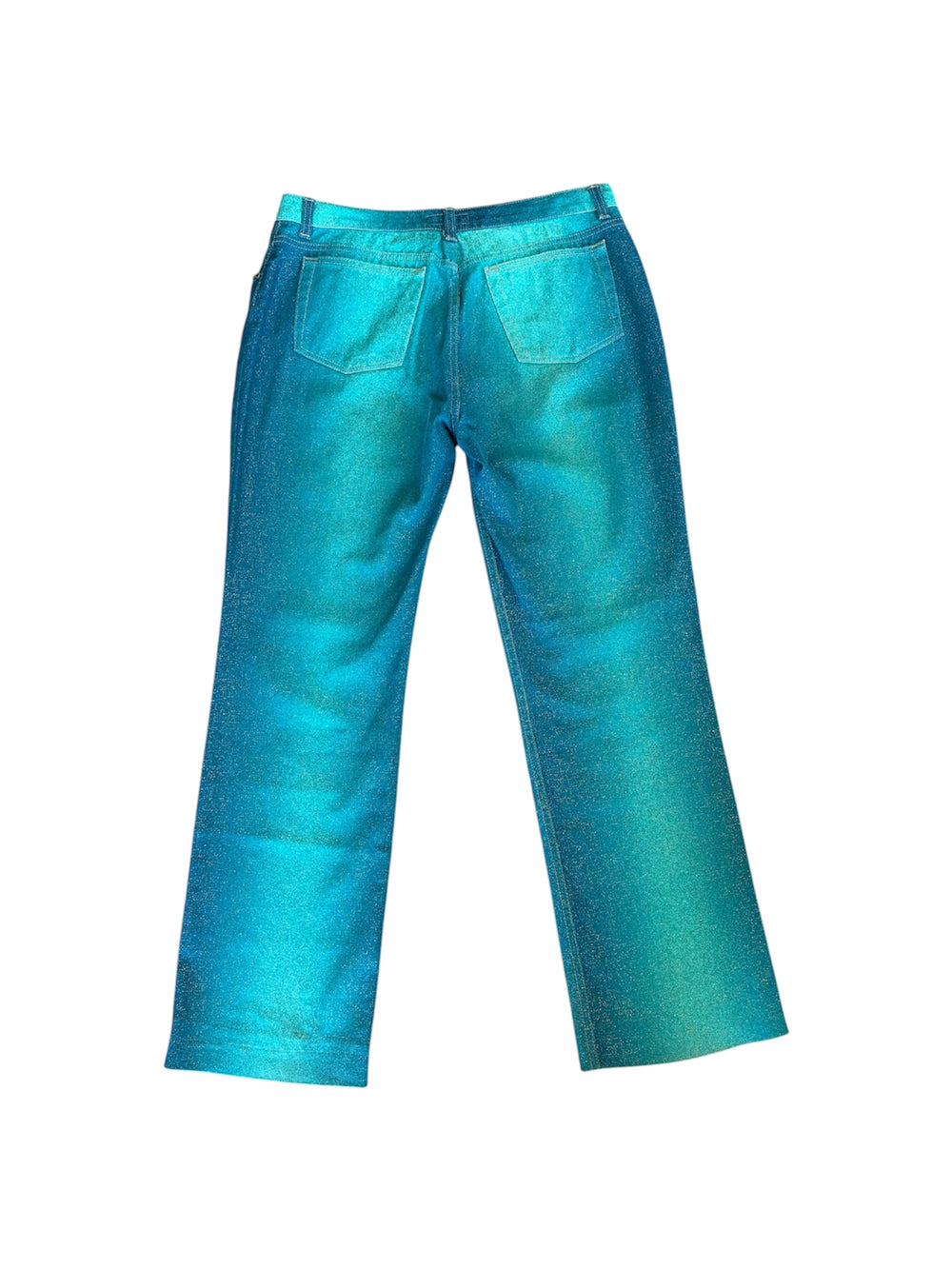 90S TURQUOISE GLITTER STRAIGHT LEG JEANS