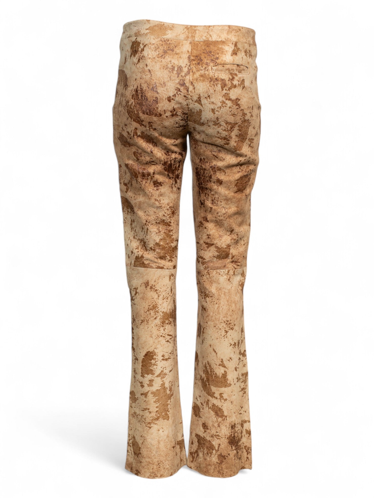 BROWN SUEDE CRACKED TROUSERS