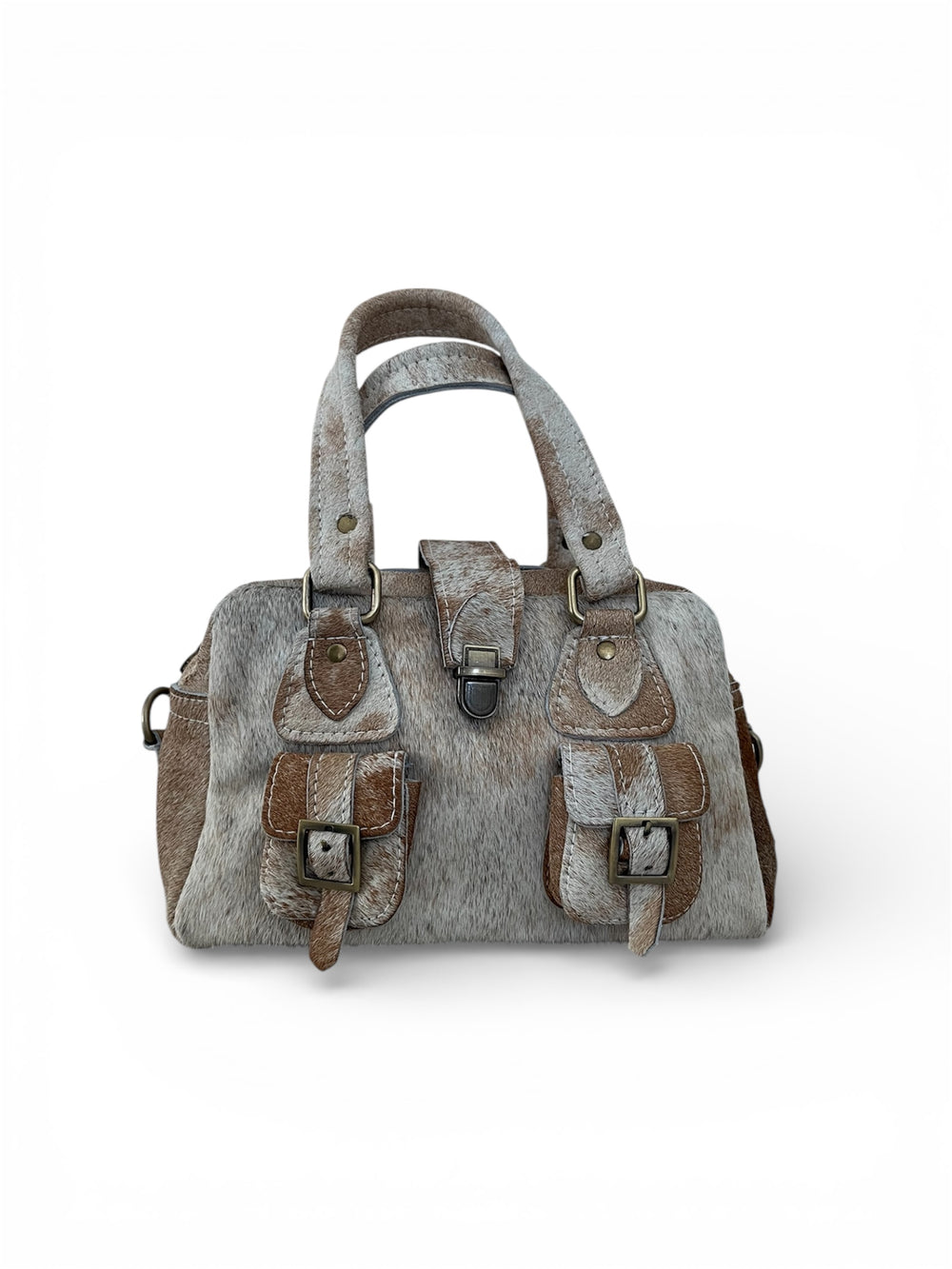 BUTTERCUP CALF HAIR MINI PURSE W/ LONG STRAP