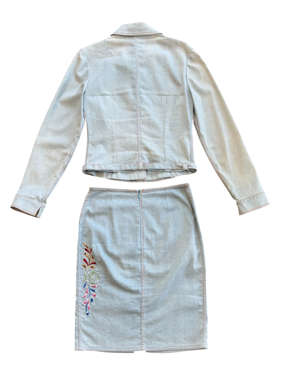 SS02 DENIM BUTTERFLY JACKET/SKIRT SET @SM