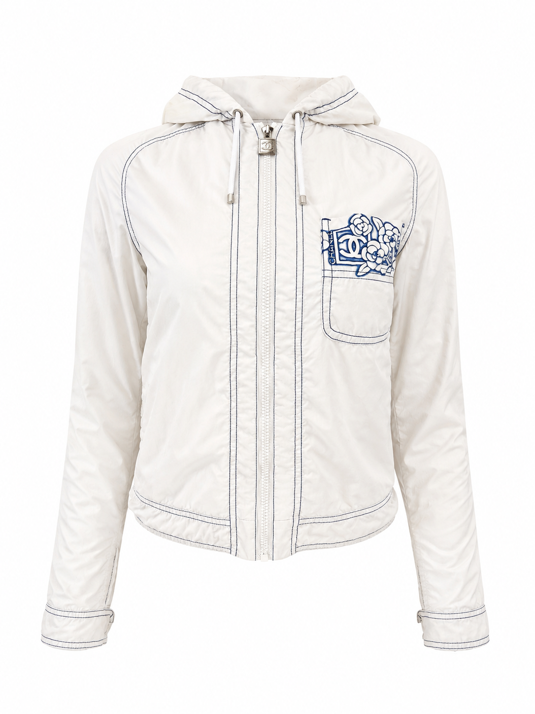 2005 BLUE CAMELIA FLOWER LOGO WINDBREAKER @ALISHAG