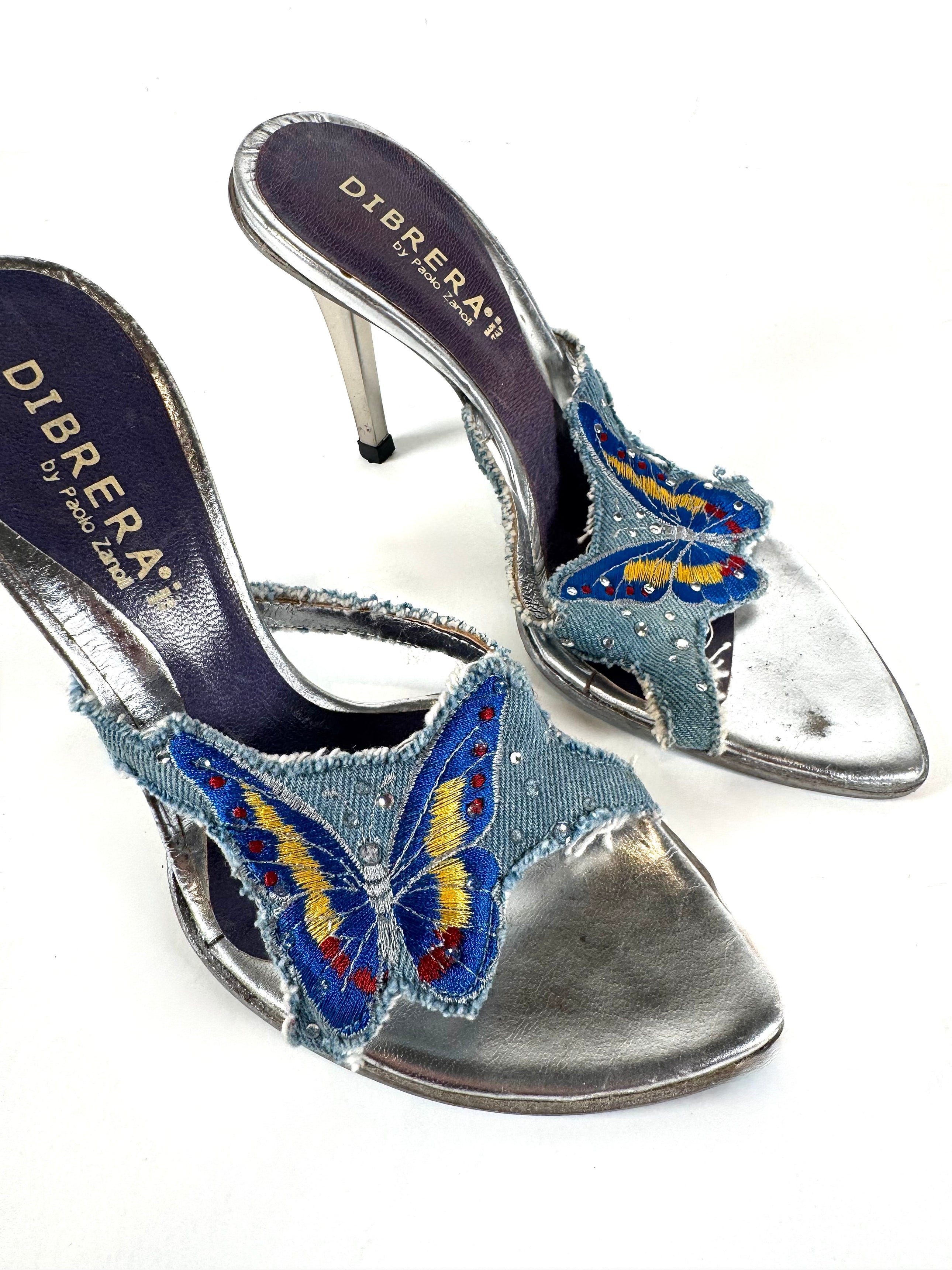 DIBRERA DENIM BUTTERFLY HEELS