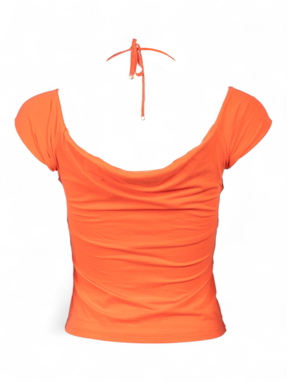 ORANGE COTTON OFF SHOULDER TOP