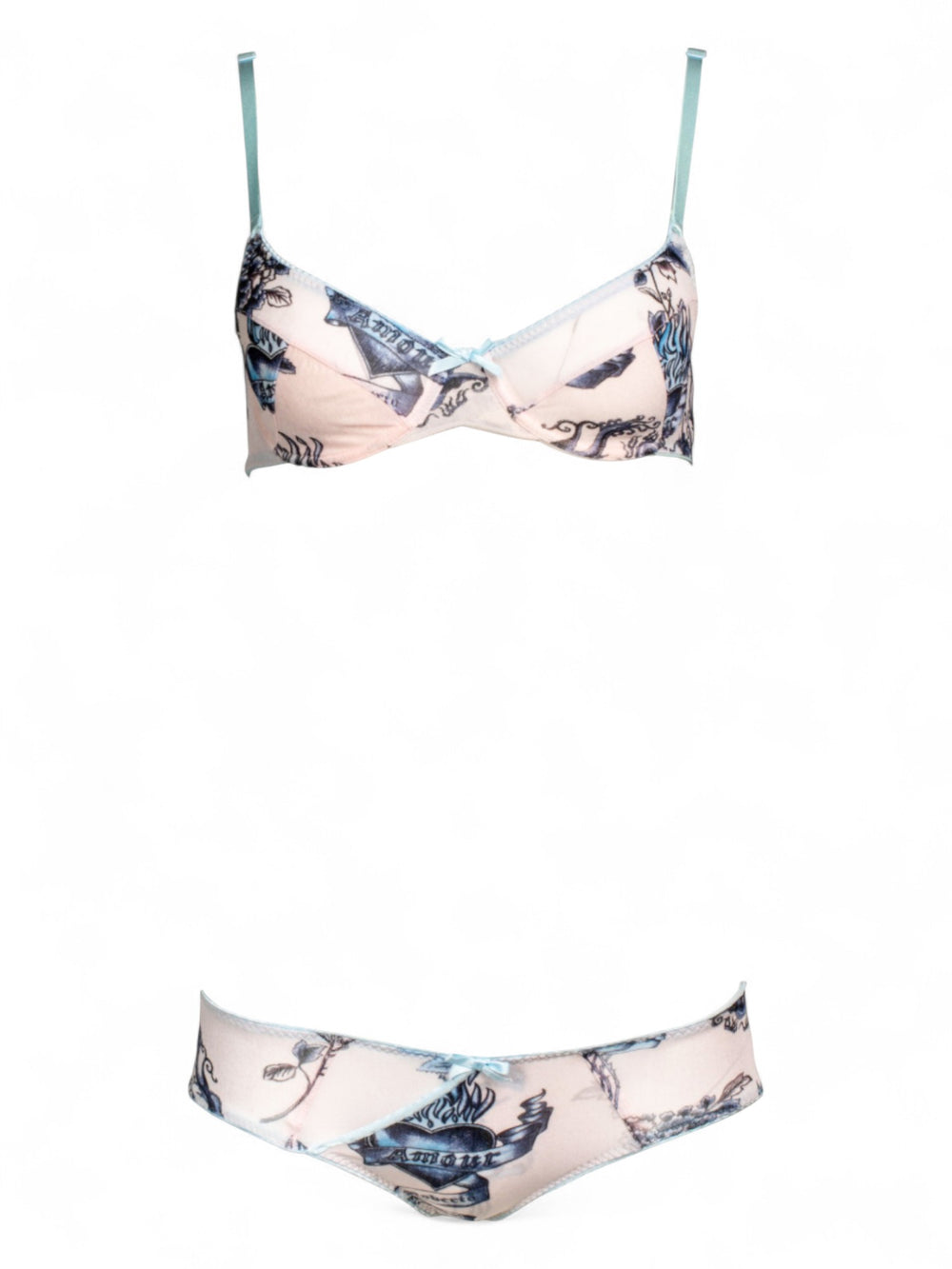 2003 BLUE AND WHITE AMOUR LINGERIE SET