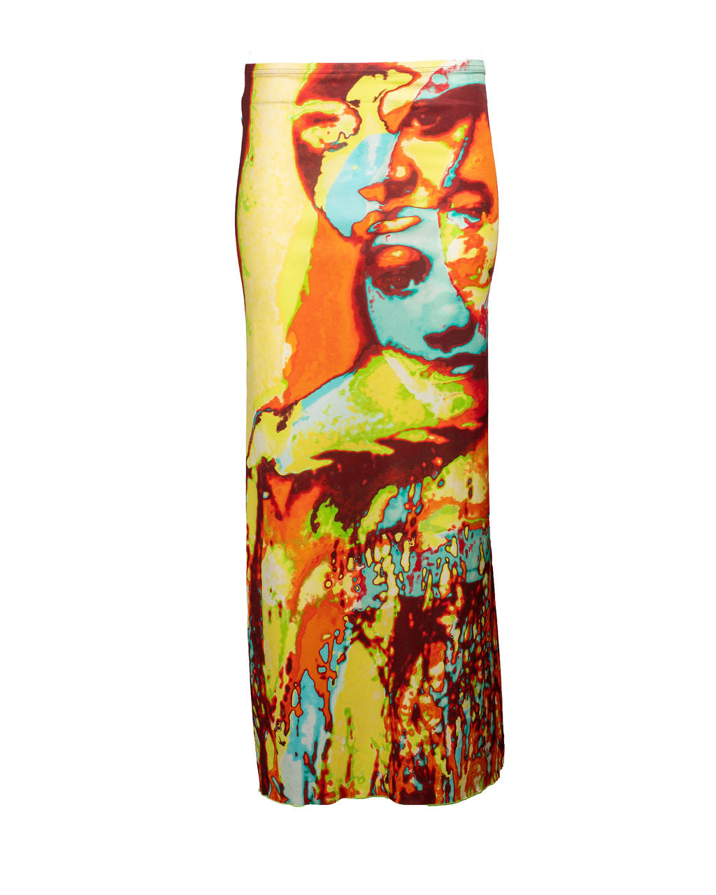 SS2000 PSYCHEDELIC FACE PRINTED MAXI SKIRT