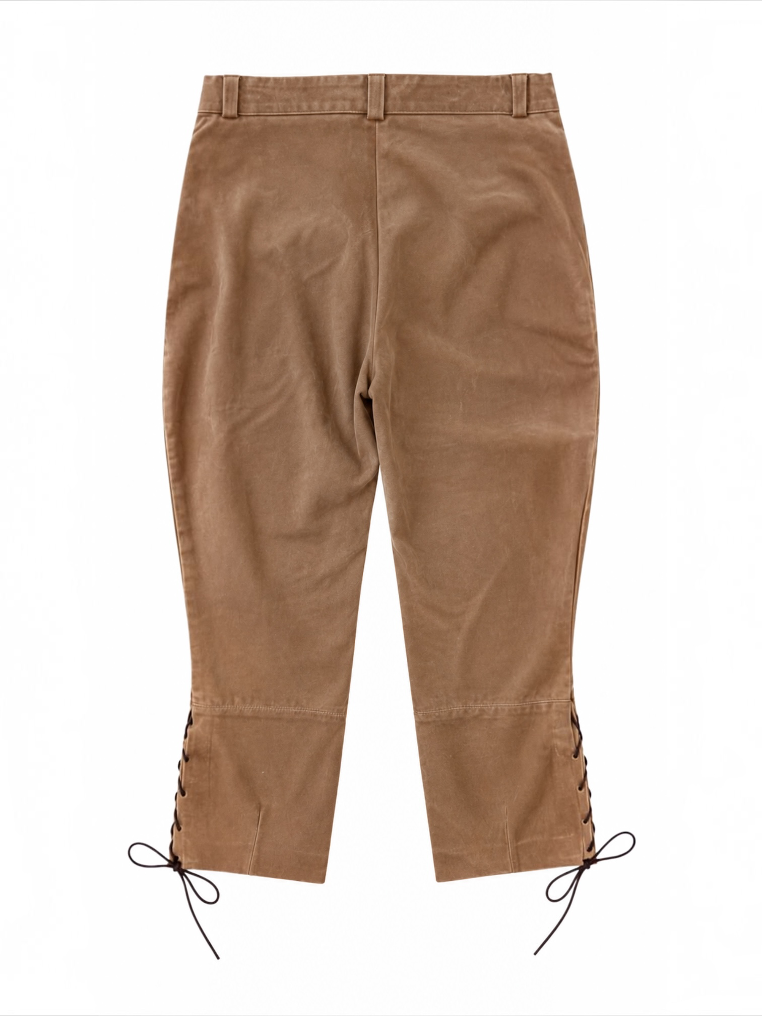 BROWN SUEDE LACE UP TROUSERS (AS IS) @SM