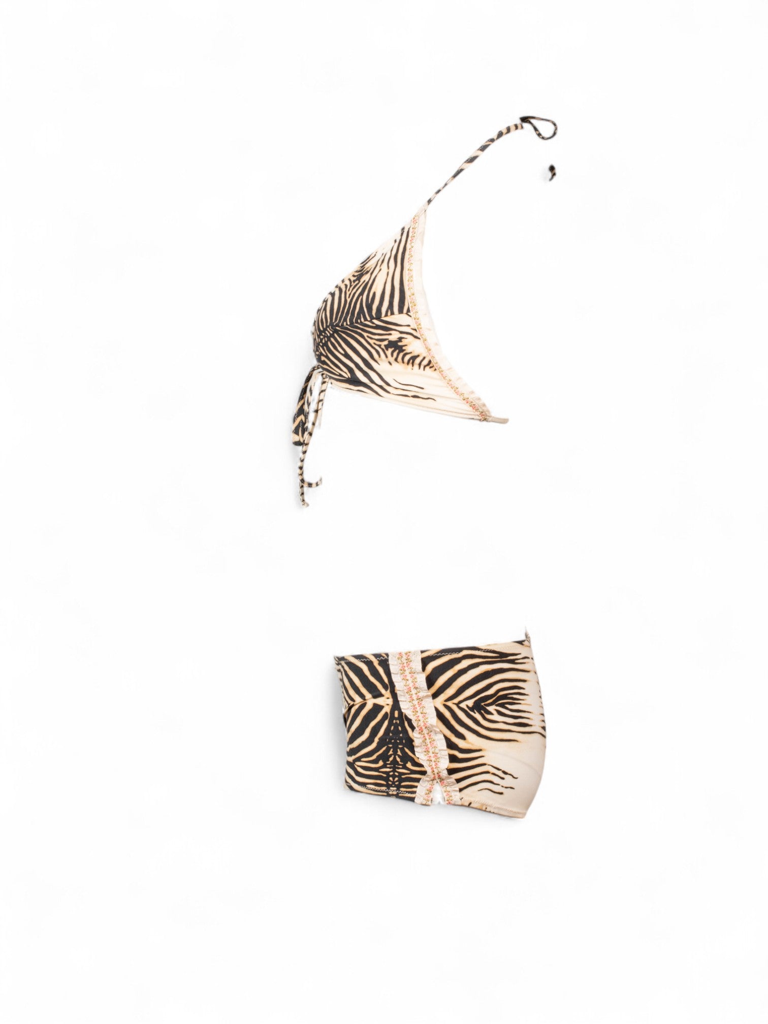 ZEBRA PRINTED 2PC BIKINI & SHORTS SET