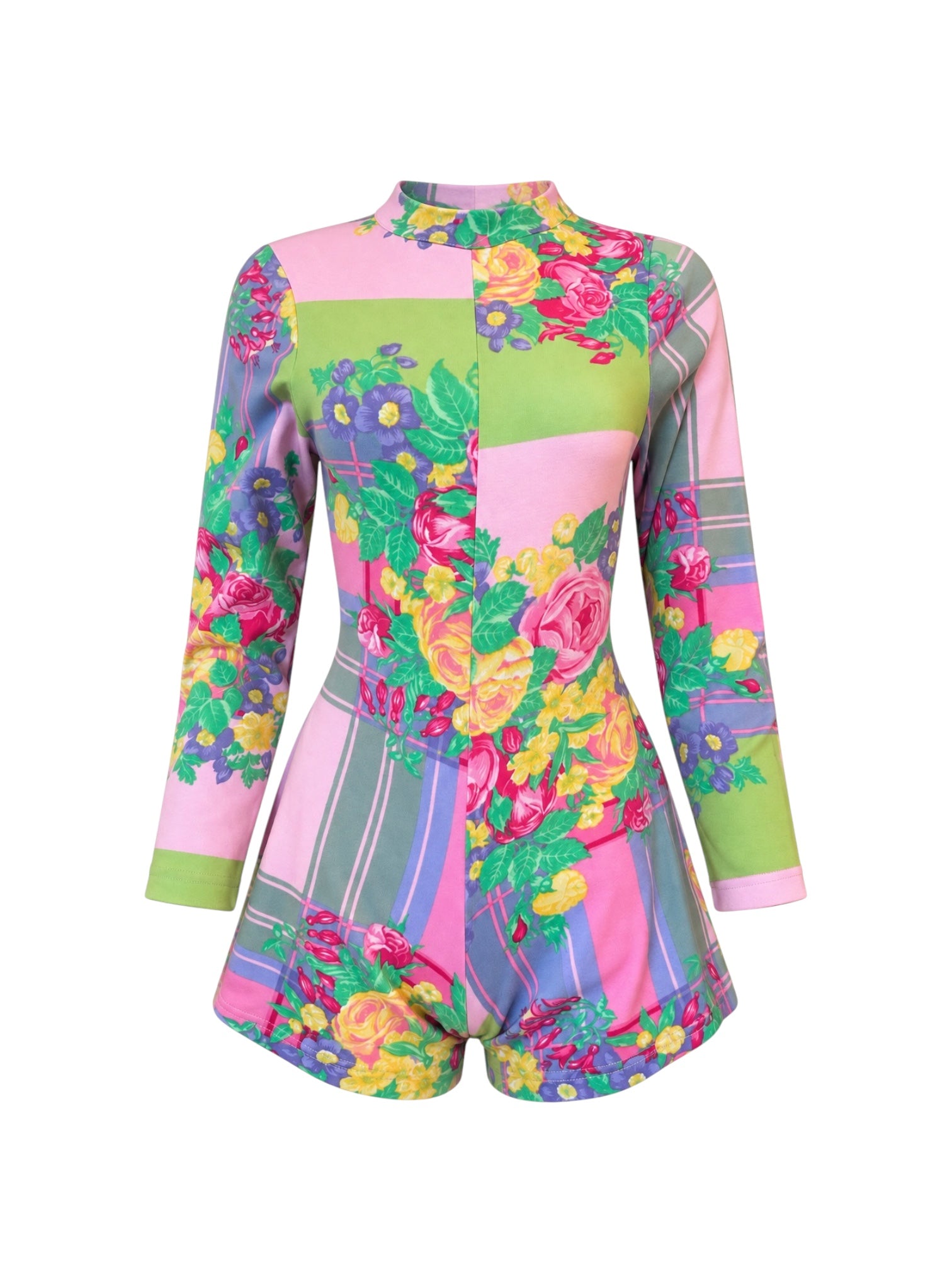 PASTEL FLORAL PRINTED L/S TURTLENECK ROMPER @SM