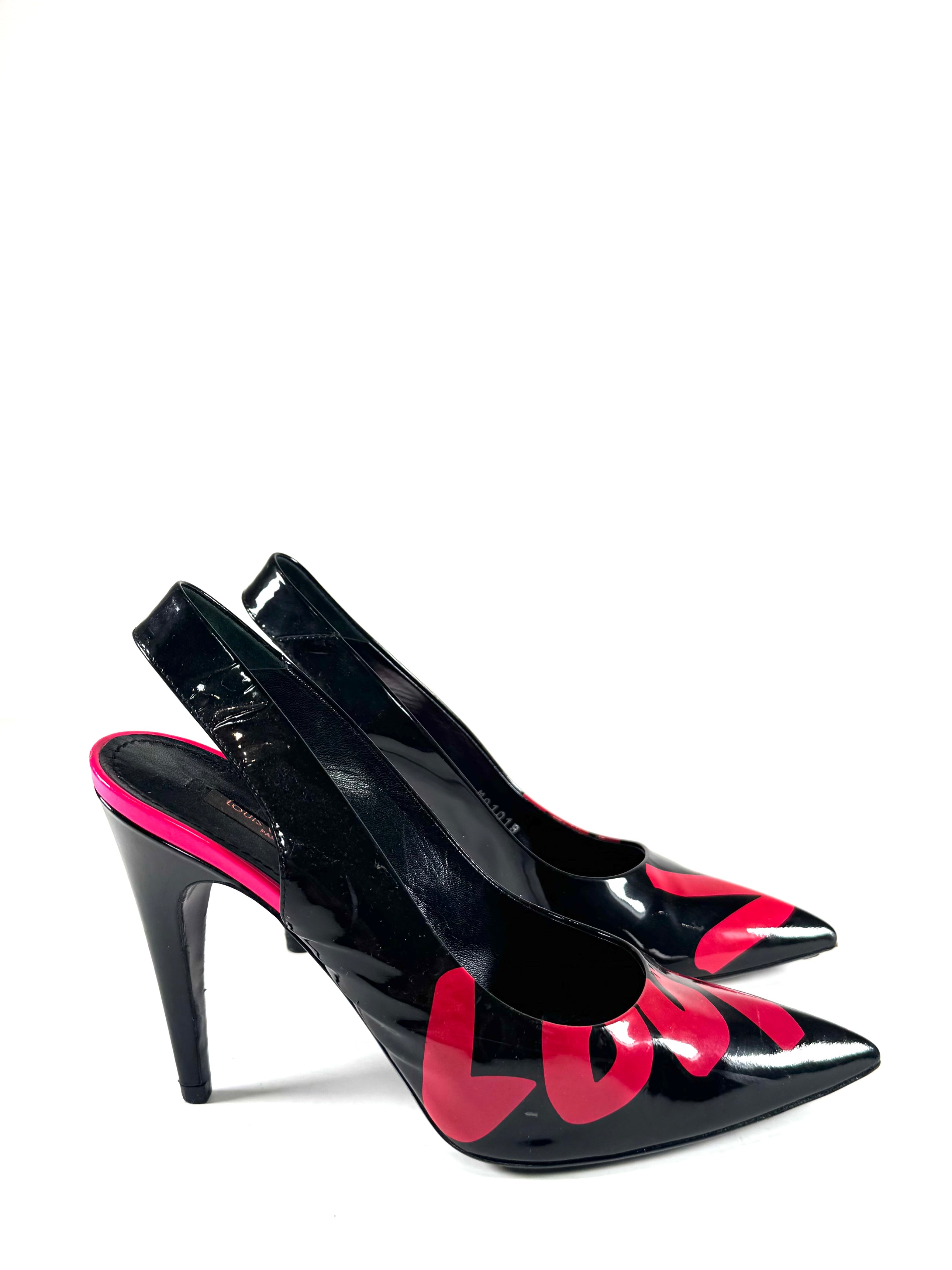 STEPHEN SPROUSE PINK & BLACK SLINGBACK PUMPS