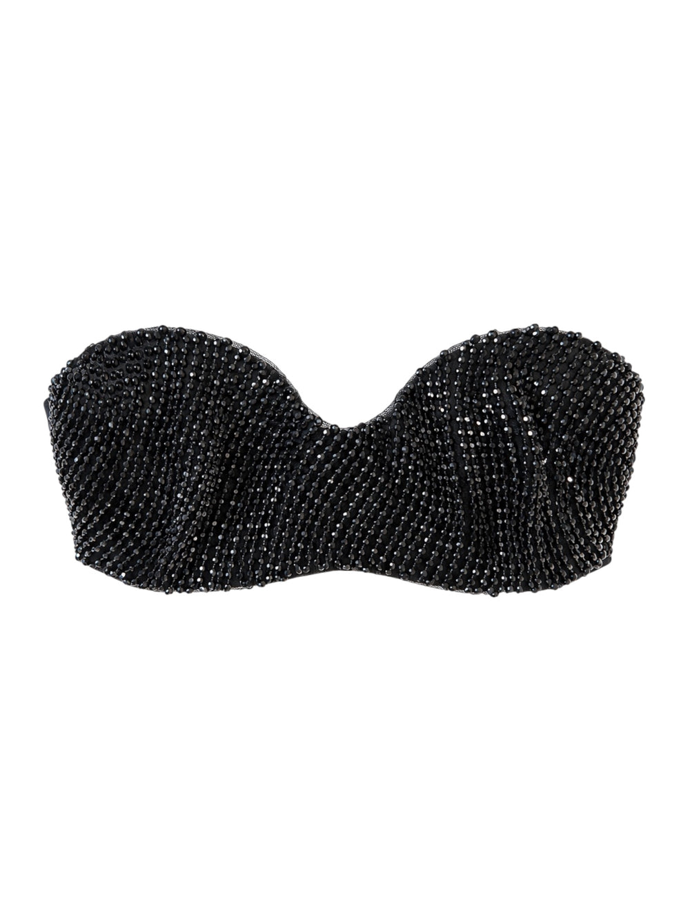 BLACK BEADED BRA TOP @CLAUM